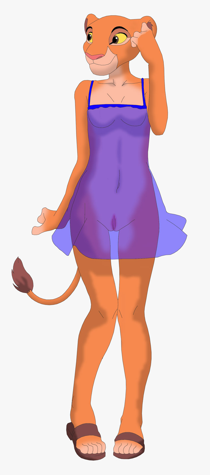 anthro anthrofied disney dress feline female fur furry lion pussy see-through sheer sheer_dress solo the_lion_king tlk92024