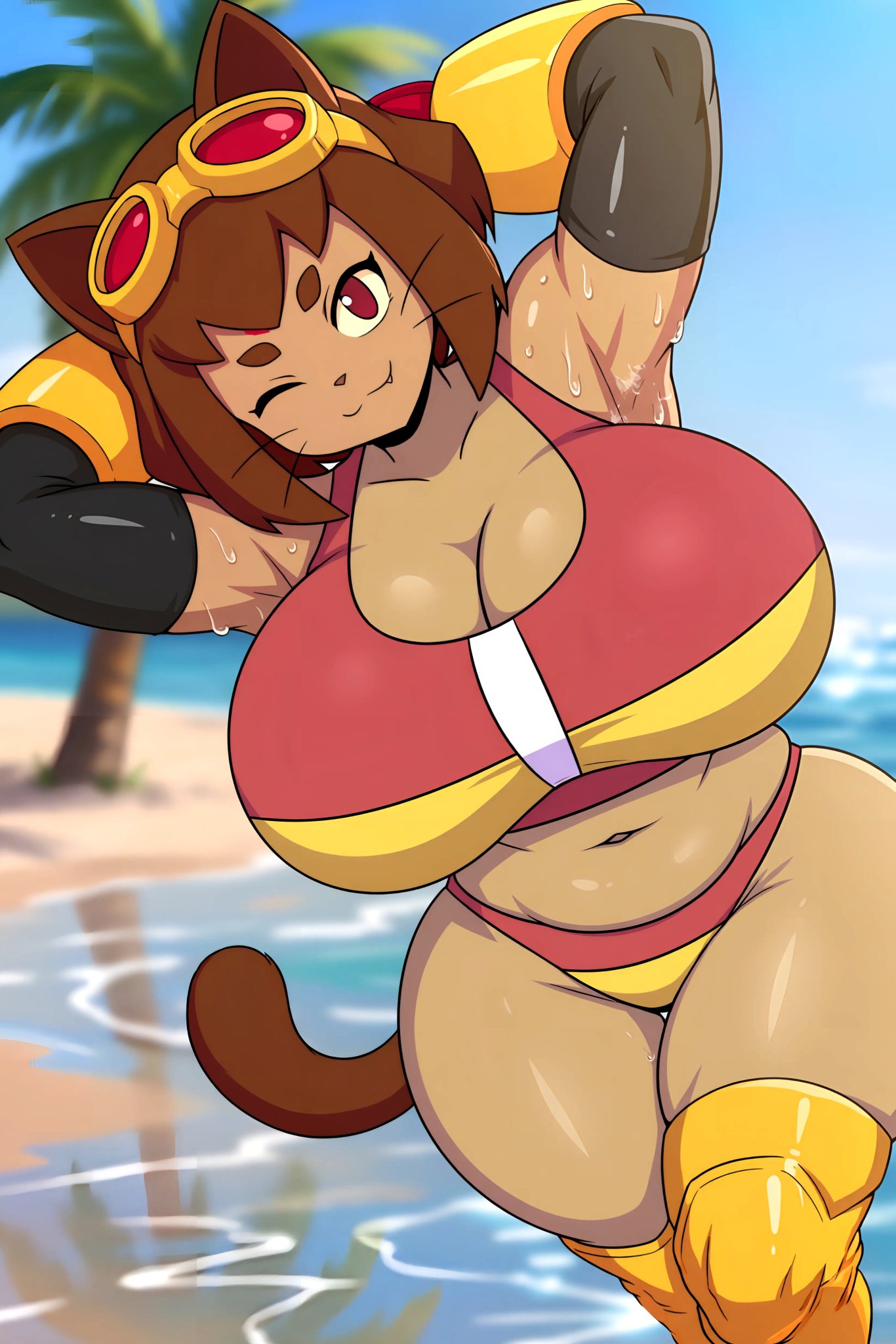 1girls, ai generated, alternate body type, anthro, ass, big breasts, breasts, coreia, english text, female, female focus, female only, gameoverse, huge ass, huge breasts, kit (gameoverse), large ass, large breasts, solo, thick thighs, thighs, wide hips