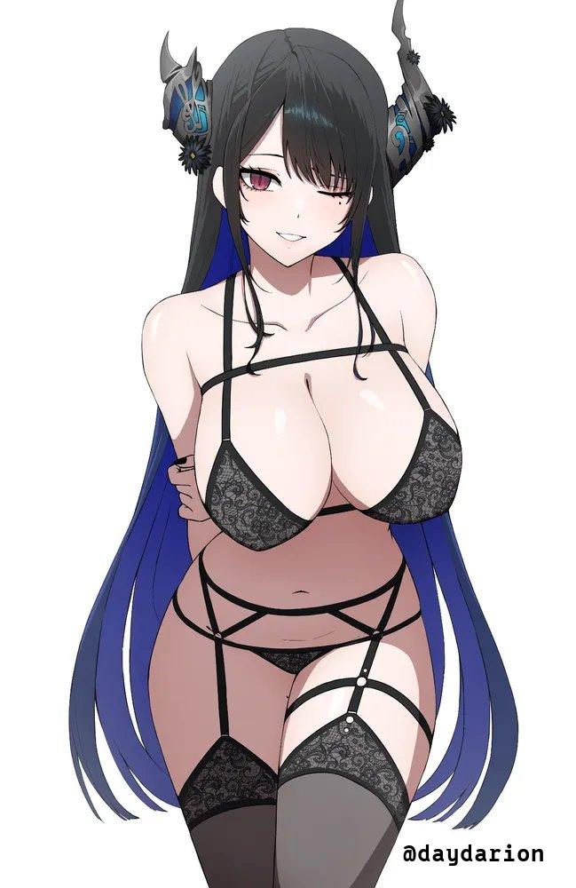 ;), 1girls, 2d, 2d (artwork), 2d artwork, adult, adult female, arm behind back, bare arms, bare belly, bare chest, bare hands, bare hips, bare midriff, bare navel, bare shoulders, bare skin, belly, belly button, big boobs, big breasts, black bra, black fingernails, black hair, black horn, black horns, black legwear, black nail polish, black nails, black panties, black stockings, black thighhighs, black thong, black underwear, black-haired female, blue hair, blue-haired female, bra, breasts, busty, busty female, busty girl, cleavage, collarbone, curvaceous, curvaceous body, curvaceous female, curvaceous figure, curvaceous hips, curvy, curvy body, curvy female, curvy figure, curvy hips, dayyo (daydarion/day-chan), digital, digital art, digital drawing, digital drawing (artwork), digital media, digital media (artwork), drawing, exposed, exposed arms, exposed belly, exposed chest, exposed hips, exposed midriff, exposed navel, exposed shoulders, exposed skin, eye closed, female, female focus, female only, fingernails, fingers, garter belt, garter straps, groin, half naked, half nude, hand behind back, hololive, hololive english, horn, horns, hourglass figure, huge boobs, huge breasts, inguinal crease, inguinal ligament, lace bra, lace panties, lace thong, lace underwear, lace-trimmed legwear, lace-trimmed stockings, lace-trimmed thighhighs, laced bra, laced panties, laced underwear, large boobs, large breasts, lean figure, leaning, leaning forward, legs closed, legs together, legwear, long hair, looking at viewer, matching underwear, mature, mature female, midriff, mole, mole on body, mole on cheek, mole on face, mole under eye, multicolored hair, nail polish, nails, naked, naked female, naked woman, narrow waist, navel, nerissa ravencroft, nipple bulge, nude, nude female, nudity, one eye closed, one eye open, panties, parted lips, partially undressed, plump breasts, posing, posing for the viewer, posing naked, posing nude, red eyes, red-eyed female, semi nude, shoulders, simple background, slender body, slender waist, slim female, slim waist, smile, smiley face, smiling, smiling at viewer, solo, standing, stockings, thick thighs, thighhighs, thighs, thighs together, thong, underwear, underwear only, upper body, very long hair, very long hair female, virtual youtuber, voluptuous, voluptuous body, voluptuous female, voluptuous figure, voluptuous woman, vtuber, vtuberfanart, white background, wide hips, wink, winking, winking at viewer, winking eye