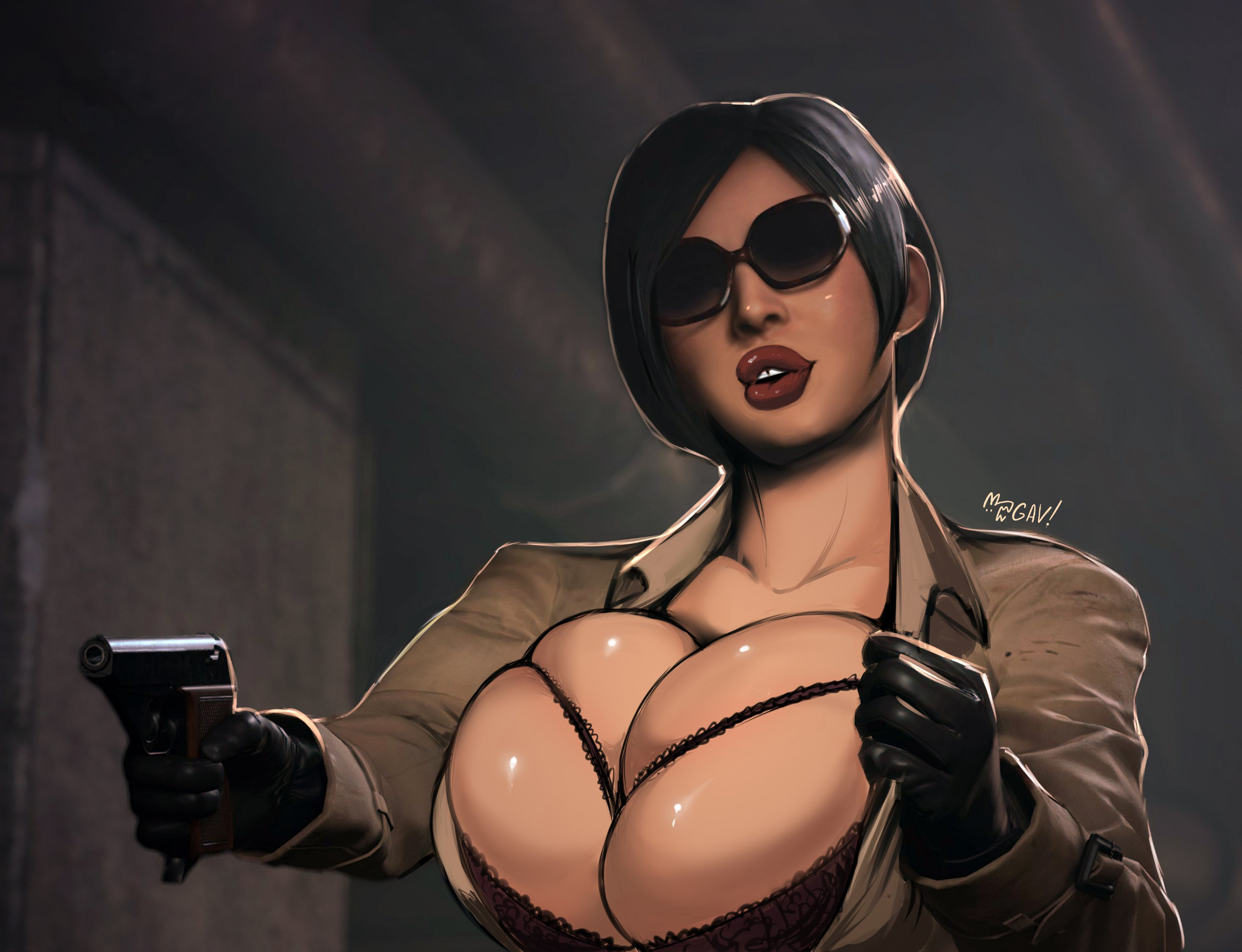 1girls, ada wong, ada wong (adriana), aleksandrgav, alternate breast size, big breasts, big lips, bimbo, bimbofication, breast expansion, breast growth, breast growth (enlargement), breasts, bursting breasts, busty, capcom, cleavage, clothed, clothes, clothing, edit, female, female focus, female only, hourglass figure, huge breasts, human, human only, humanoid, large breasts, lip expansion, lipstick, overflowing breasts, puffy lips, resident evil, resident evil 2, resident evil 2 remake, solo, solo female