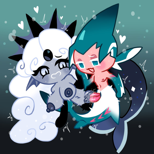 <3 1boy 1boy1girl 1girls aquatic areolae big_breasts big_penis black_body black_crown black_pearl_cookie blue_eyes blue_hair blush breasts bubble bubbles censored completely_nude cookie_run crown duo ear_fins eyelashes female gradient_background grey_body grey_eyes grey_skin hair headwear heart hearts_around_head holding_hands long_hair looking_pleasured lorennsfw low_res lowres male male/female medium_hair merfolk mermaid mermaid_tail merman mosaic_censoring nipples nude open_mouth penis pussy pussy_juice sex shark_fin shark_tail skin_fang smile sorbet_shark_cookie straight sweat tail trembling underwater vaginal vaginal_penetration vaginal_sex white_hair