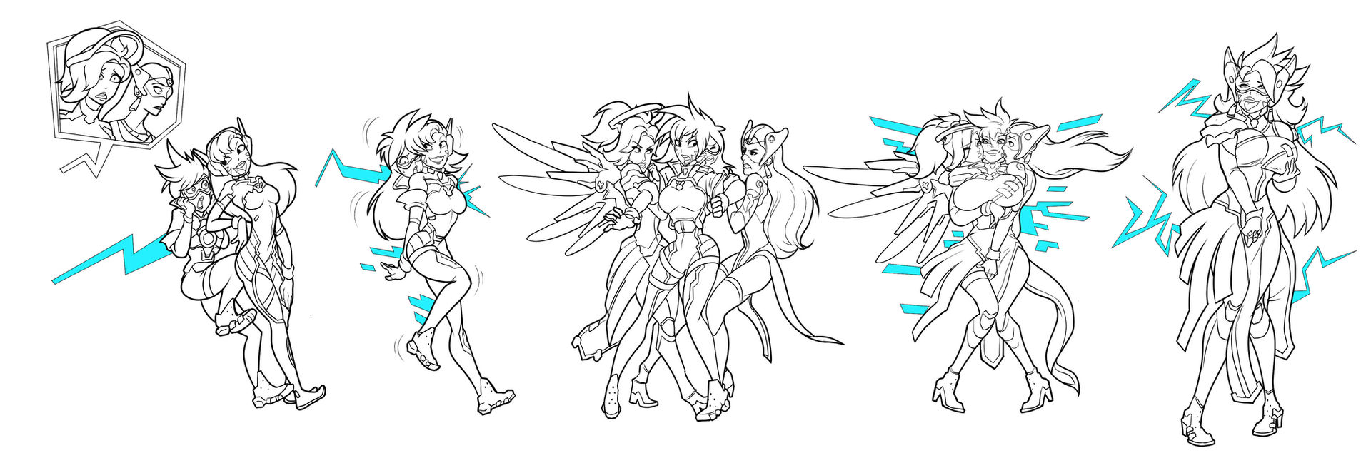2d, 4girls, big breasts, breast expansion, breast growth, breast growth (enlargement), breasts, d.va, female, female only, fusion, groping breasts, groping own breast, hair growth, hugothetroll, mercy, merging, multiple females, multiple girls, overwatch, pussy, rubbing pussy, symmetra, tracer, vore