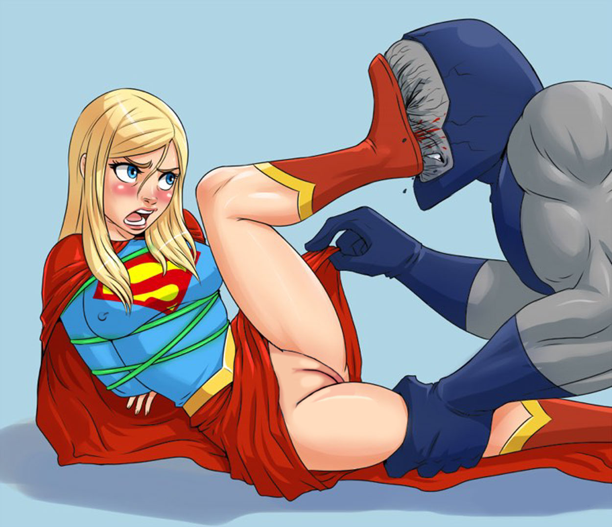 1boy 1girls alien alien_girl blonde_hair blue_eyes blush bondage bound darkseid dc dc_comics dcuaom enemies enemies_to_lovers enemies_with_benefits erect_nipples female femsub flick heroine imminent_rape imminent_sex innie_pussy kara_danvers kara_zor-el kicking kryptonite no_bra no_panties pokies pussy rope size_difference supergirl superheroine superman/batman:_apocalypse superman_(series) supervillain tied_up villain vulnerable