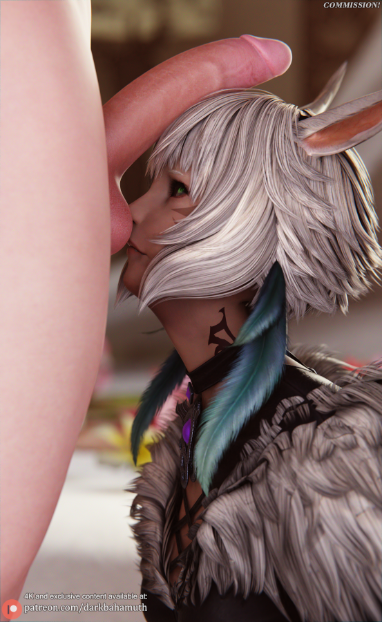 3d ball_sniffing balls_on_face cat_ears catgirl darkbahamuth final_fantasy final_fantasy_xiv miqo'te penis_on_face penis_on_head sniffing sniffing_balls y'shtola