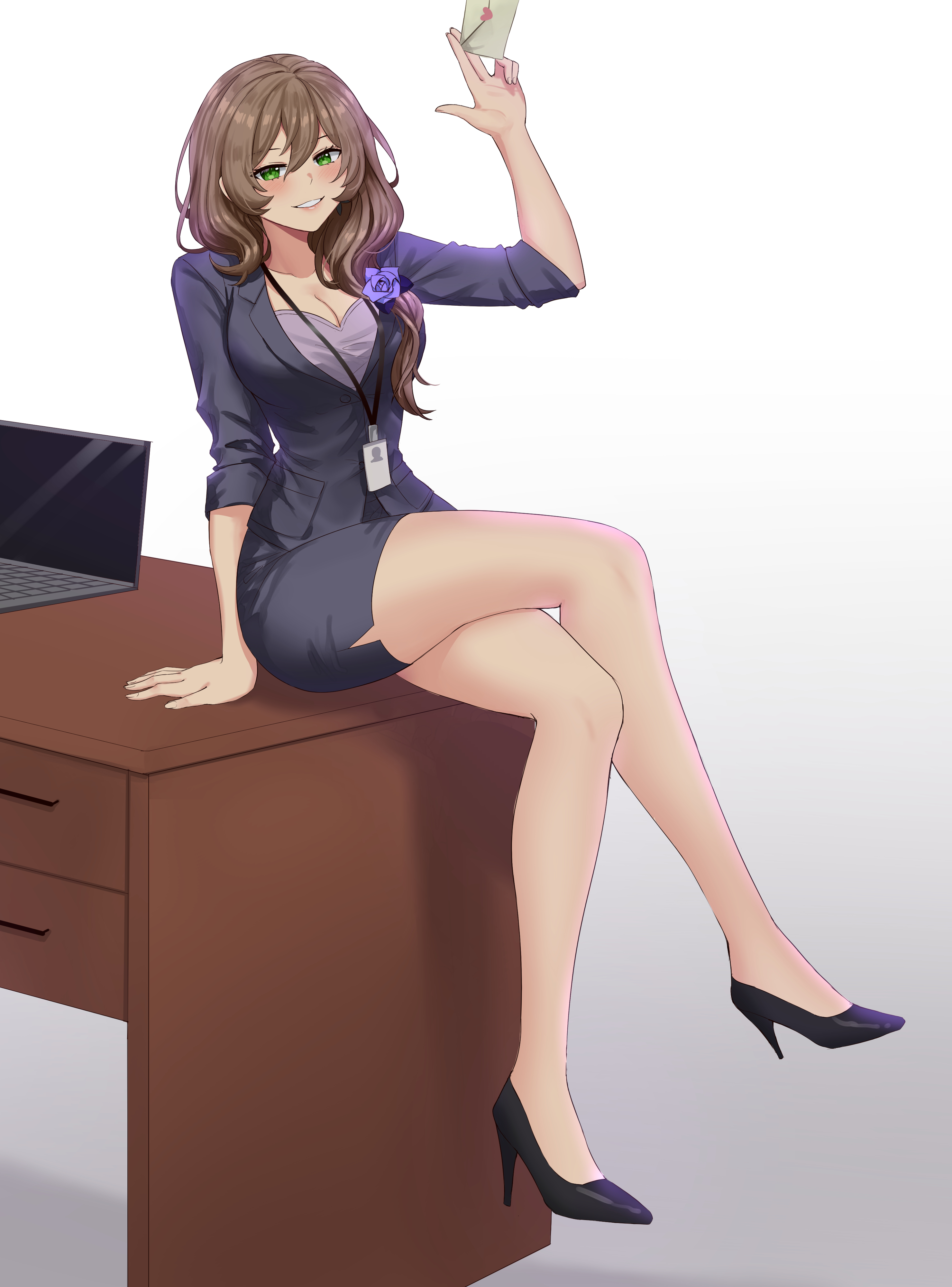 1girls, female, genshin impact, lisa (genshin impact), ruizuowo, secretary