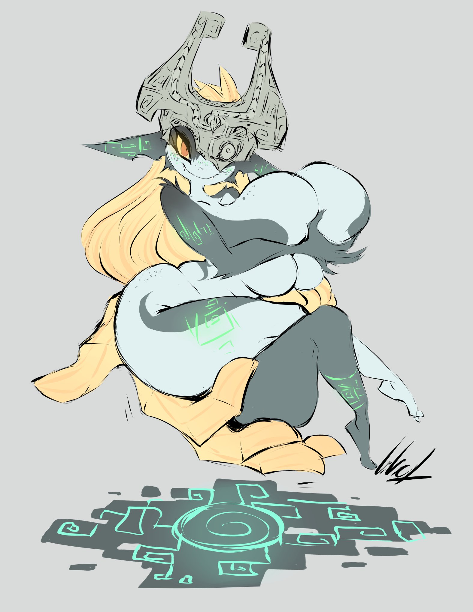 1girls, big breasts, breasts, dullvivid, female, female only, imp, imp midna, midna, smile, solo, the legend of zelda, twilight princess
