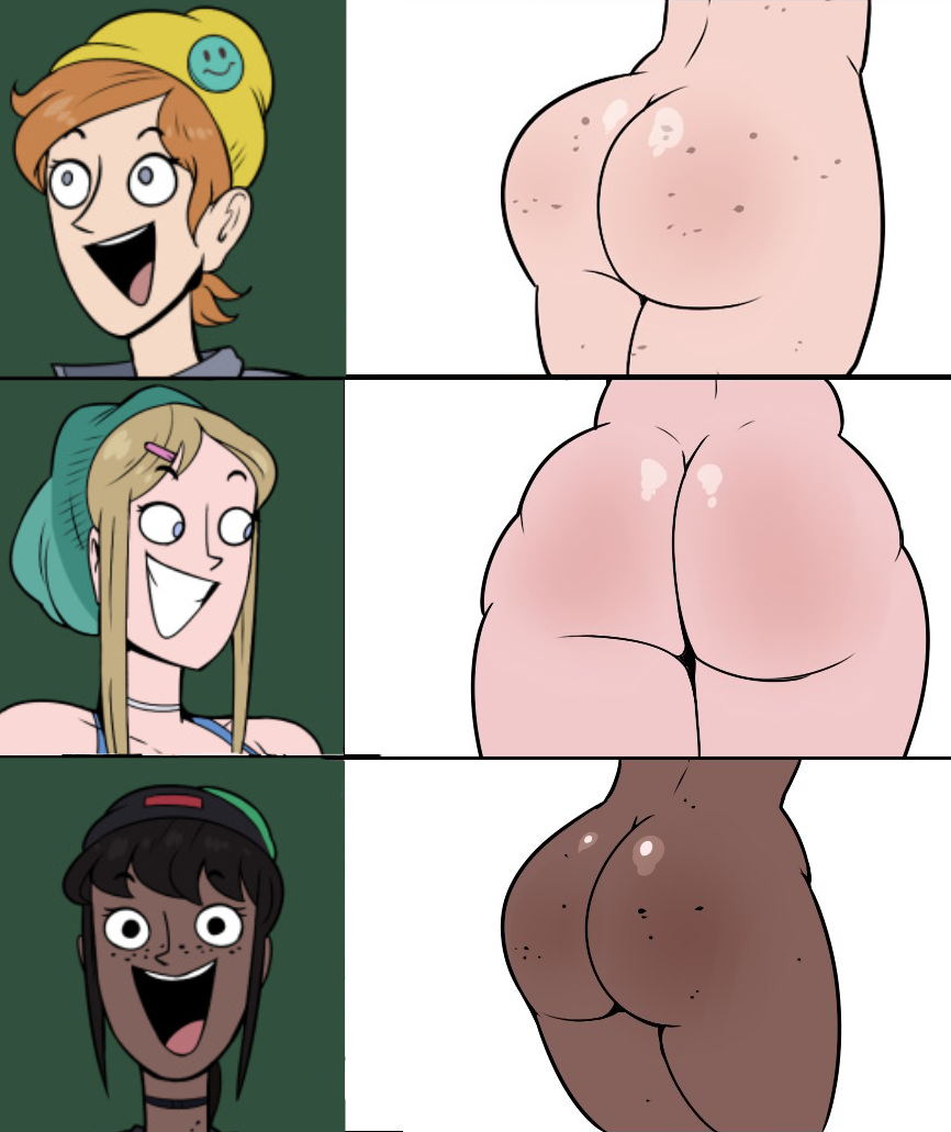 3girls ass brown_skin edit female female_only freckles helena_(hellonearthiii) hellonearthiii maybe_tomorrow_(webcomic) multiple_girls personality_change skyla_cruz sophie_(hellonearthiii)