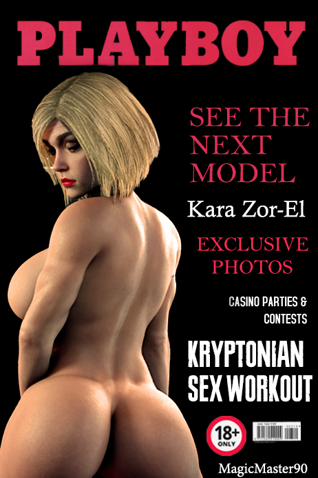 1girls 2022 3d 3d_(artwork) artist_name ass big_ass big_breasts blonde_hair blue_eyes breasts dc dc_comics female female_only injustice_2 kara_danvers kara_zor-el kryptonian light-skinned_female magazine_cover magicmaster90 nude nude_female playboy playboy_magazine rear_view supergirl superman_(series) thick_thighs wide_hips