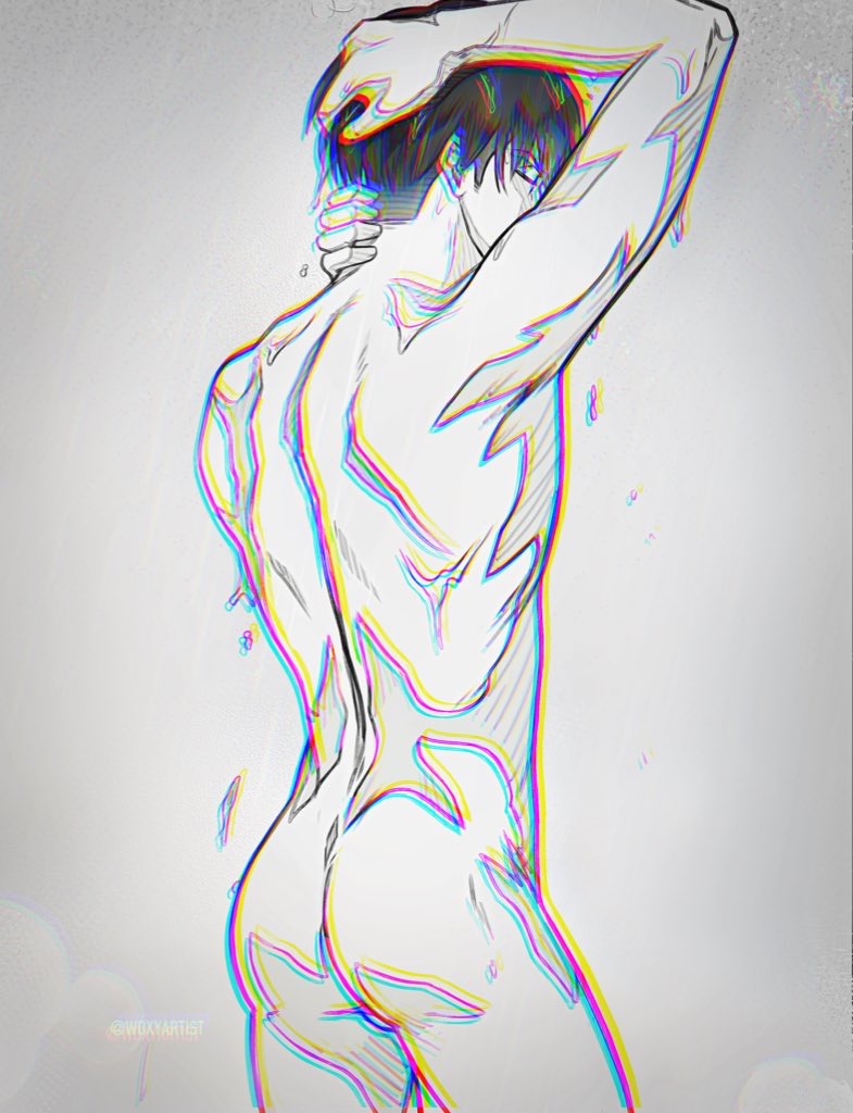 1boy attack_on_titan black_hair levi levi_ackerman male male_only woxyartist yaoi