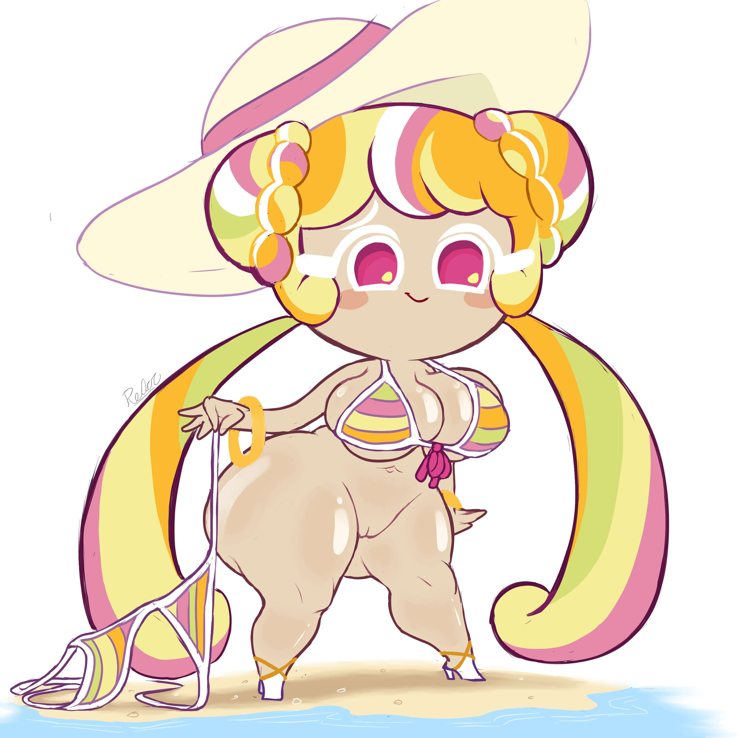 bikini, cookie run, cookie run kingdom, cookie run witch's castle, crk, rainbow sherbet cookie, rexoacrylla, thick hips