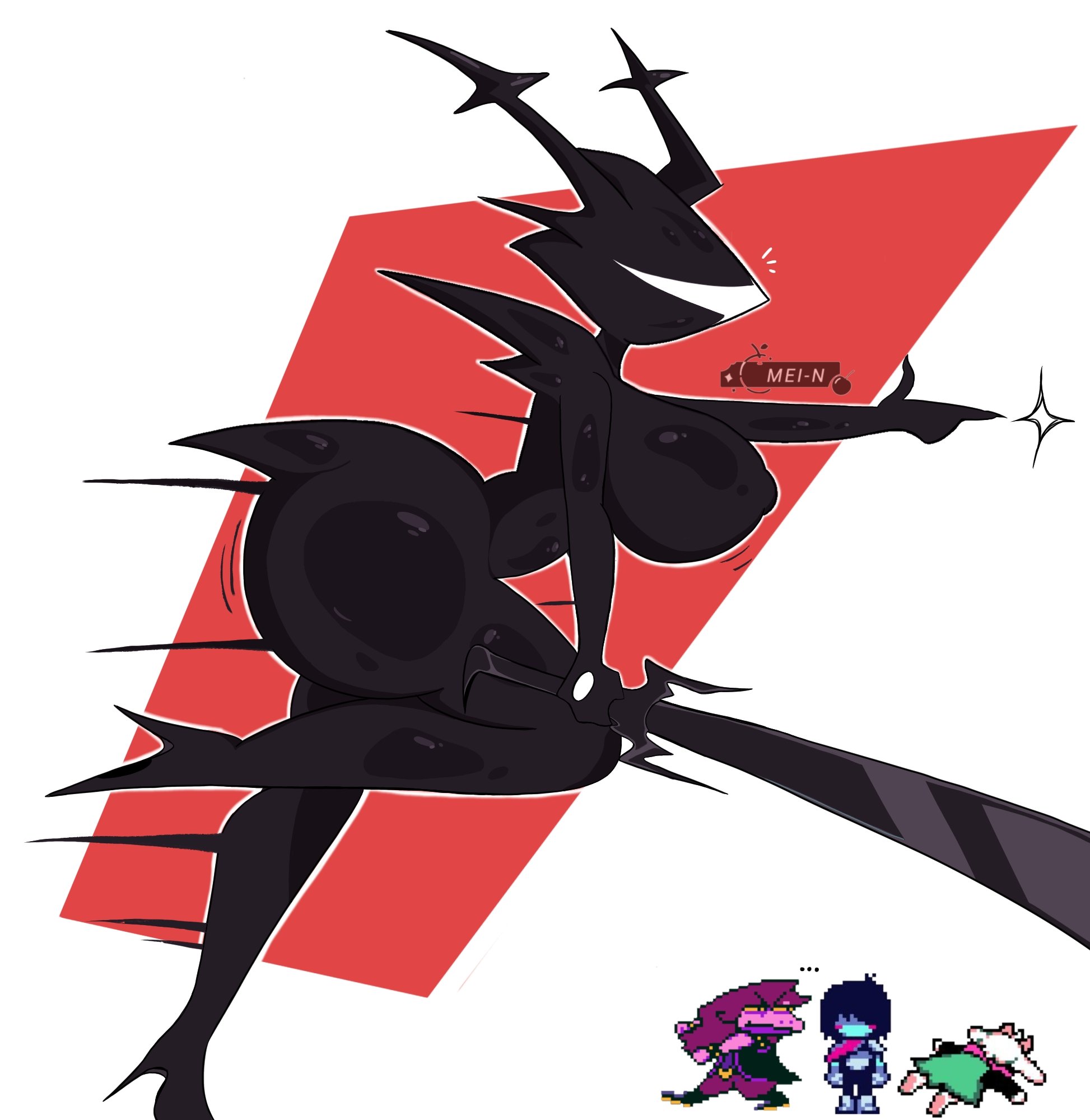 big ass, big breasts, breasts, brush, confused, dead, deltarune, deltarune chapter 3, game sprite, knight, kris (deltarune), kris where are we, kris where the hell are we, mayn73485, meme, ralsei, roaring knight, susie (deltarune), sword, visible nipples