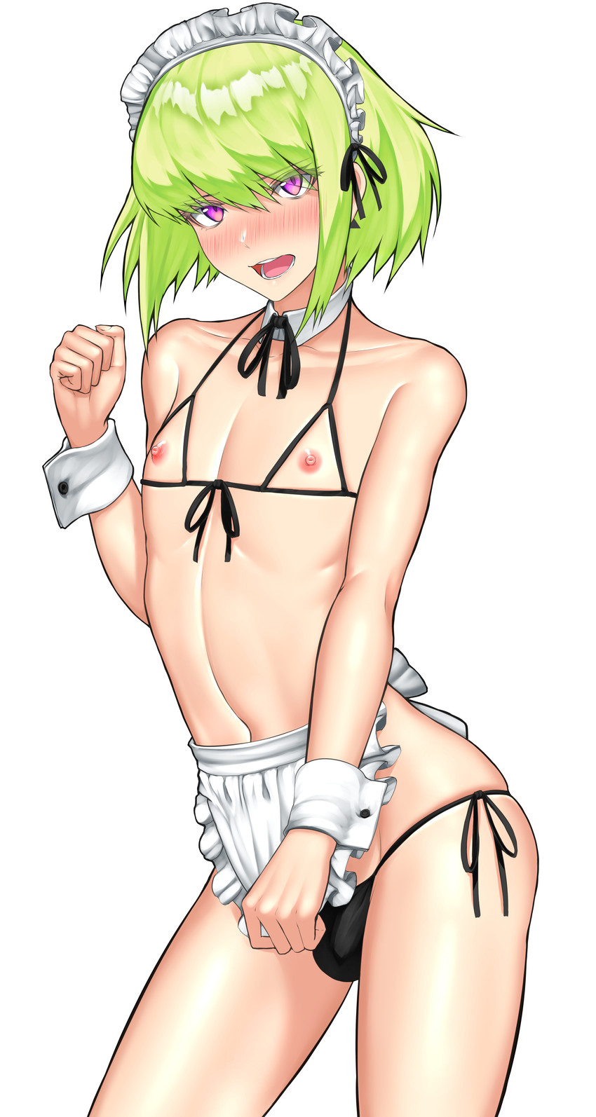 androgynous, femboy, karasu (jjwh2832), lio fotia, maid, maid headdress, male, promare, short hair, twink