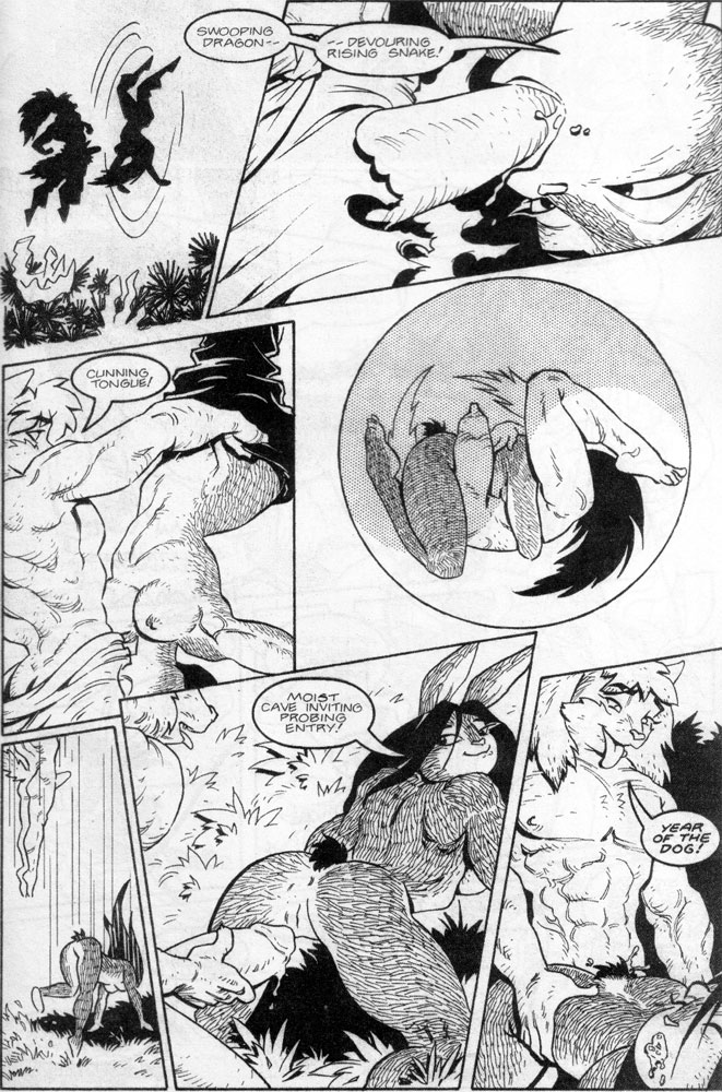 anthro canine comic fighting fur furry kung_fu lagomorph mark_moore oral rabbit rear_entry wild wolf