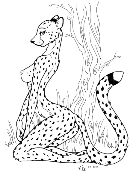 2005 ass breasts cheetah feline female fio looking_at_viewer