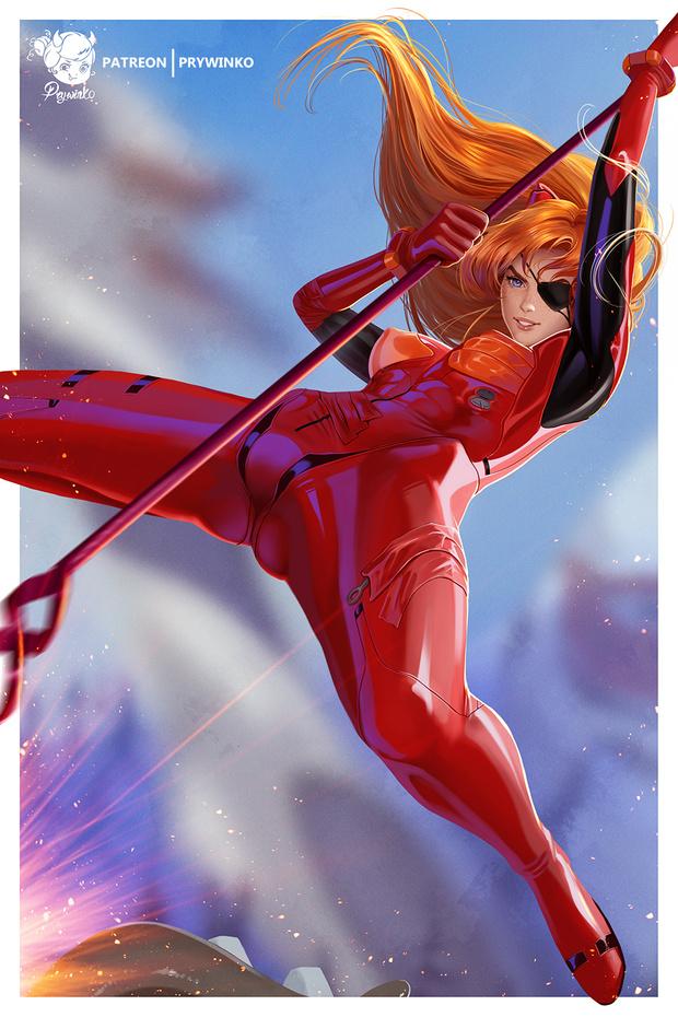 1girls alternate_version_available asuka_langley_sohryu bodysuit breasts cameltoe eyepatch female human lance_of_longinus light-skinned_female light_skin long_hair neon_genesis_evangelion nipple_bulge orange_hair pilot_suit plugsuit prywinko rebuild_of_evangelion tagme