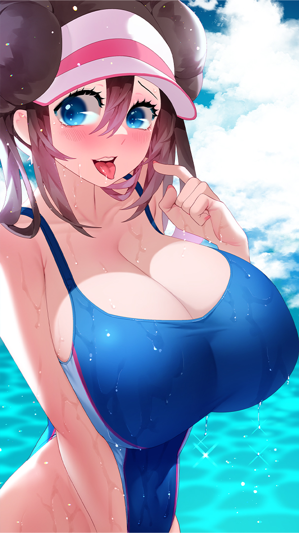 1girls alternate_breast_size big_breasts breasts busty curvaceous curvy_body curvy_female curvy_figure female game_freak huge_breasts latex_leotard looking_at_viewer nintendo pokemon pokemon_bw2 rosa_(pokemon) seductive_eyes sumisumii tagme tongue_piercing voluptuous voluptuous_female wet_clothes wet_skin
