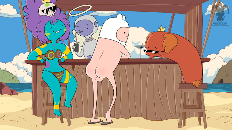 1boy 3girls accurate_art_style adventure_time ass backsack beach beach_bar big_ass big_butt blargsnarf butt cartoon_network casual casual_nudity clothed_female_nude_male fat_ass fat_butt female finn_the_human halo headwear hot_dog_princess huge_ass huge_butt human jungle_princess male naked onlookers pale_skin public public_nudity skull_hat space_angel_princess thick_ass thick_butt warner_brothers