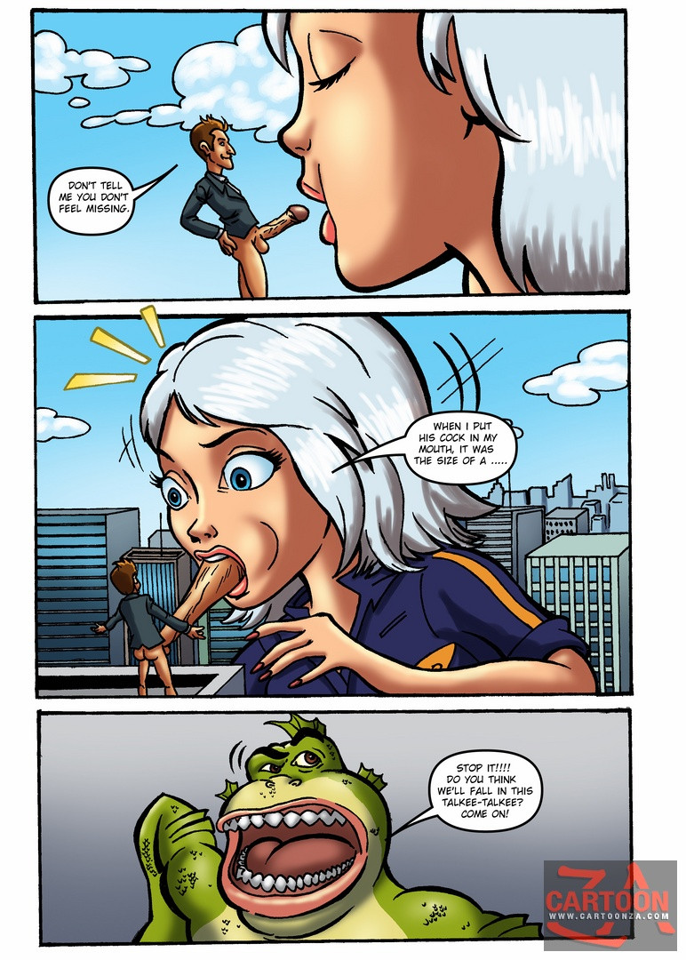 1girls bottomless broken_english cartoonza.com comic comic_page derek_dietl dreamworks english_text female flashback giantess giantess_fellatio ginormica male marcelo_salaza monsters_vs_aliens penis penis_growth penis_in_mouth penis_out speech_bubble story surprised surprised_expression susan_murphy testicles the_missing_link