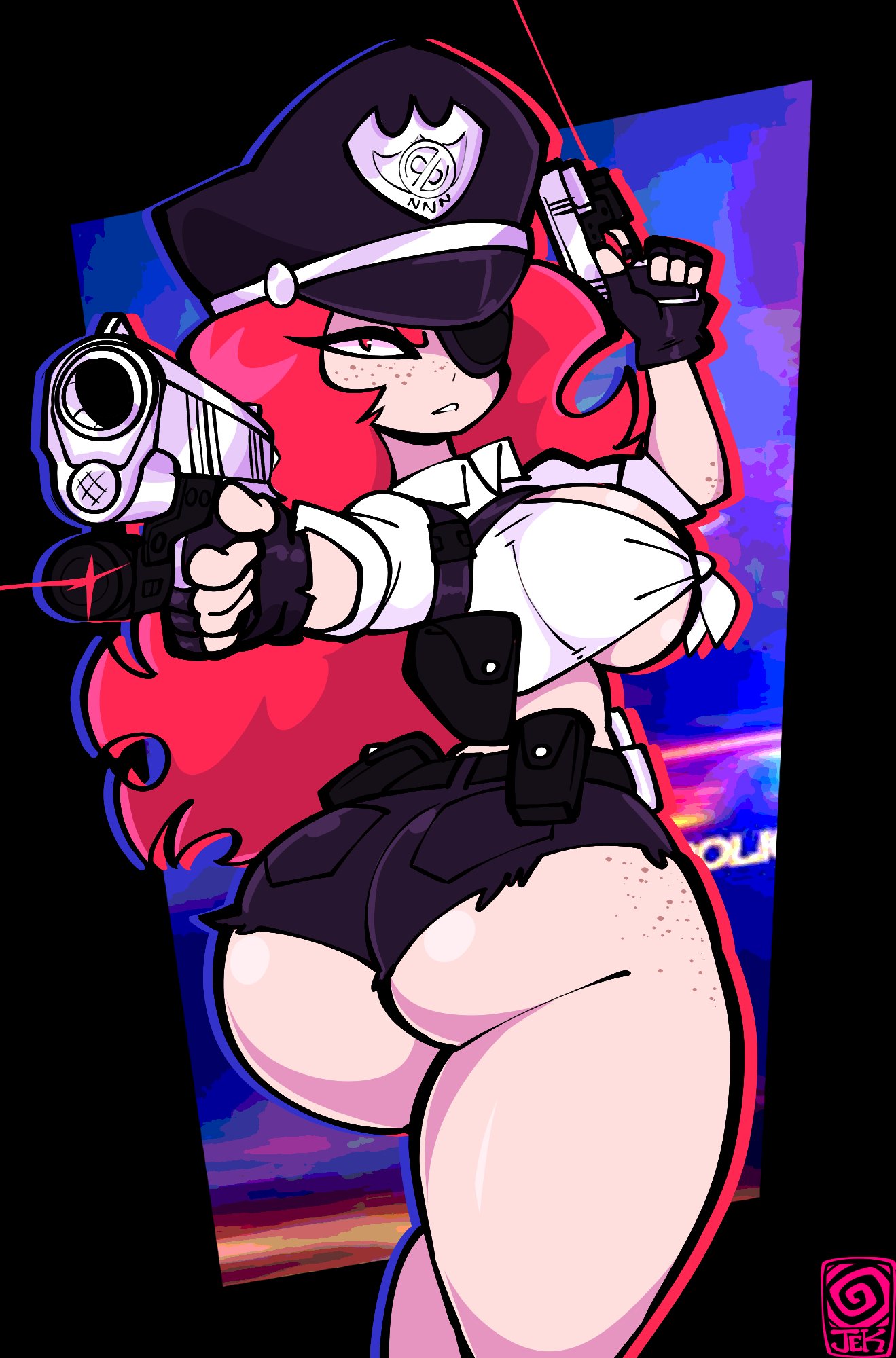 big_ass big_breasts breasts bubble_butt female guns huge_ass jek_korpen tagme