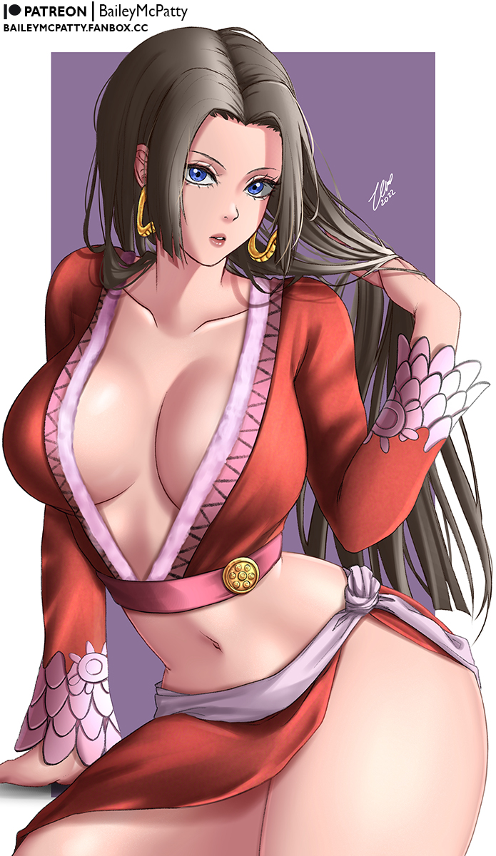 1girls, bailey mcpatty, big breasts, black hair, black-haired female, boa hancock, breasts, empress, female, female only, long hair, one piece