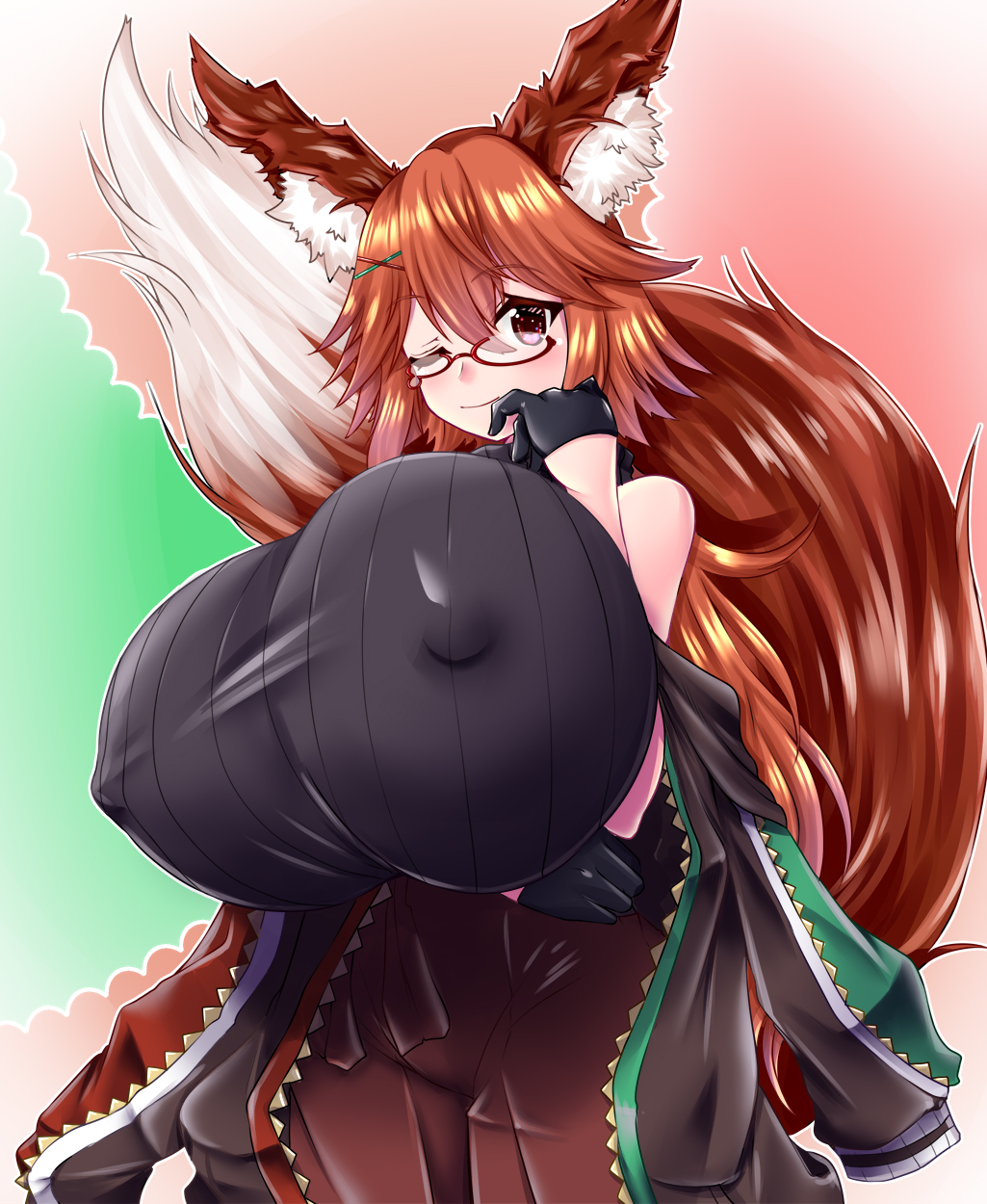 1girls animal_ears animal_tail breasts_bigger_than_head enormous_breasts fruule gigantic_breasts glasses huge_breasts hyper hyper_breasts kizamimi_kizami looking_at_viewer massive_breasts pokies red_hair ruuru ruuru_(fruule) smile tagme virtual_youtuber