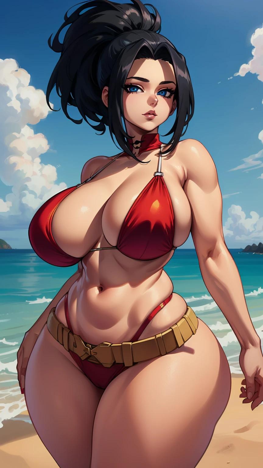 1girls, ai generated, big breasts, breasts, female, female only, momo yaoyorozu, my hero academia, solo