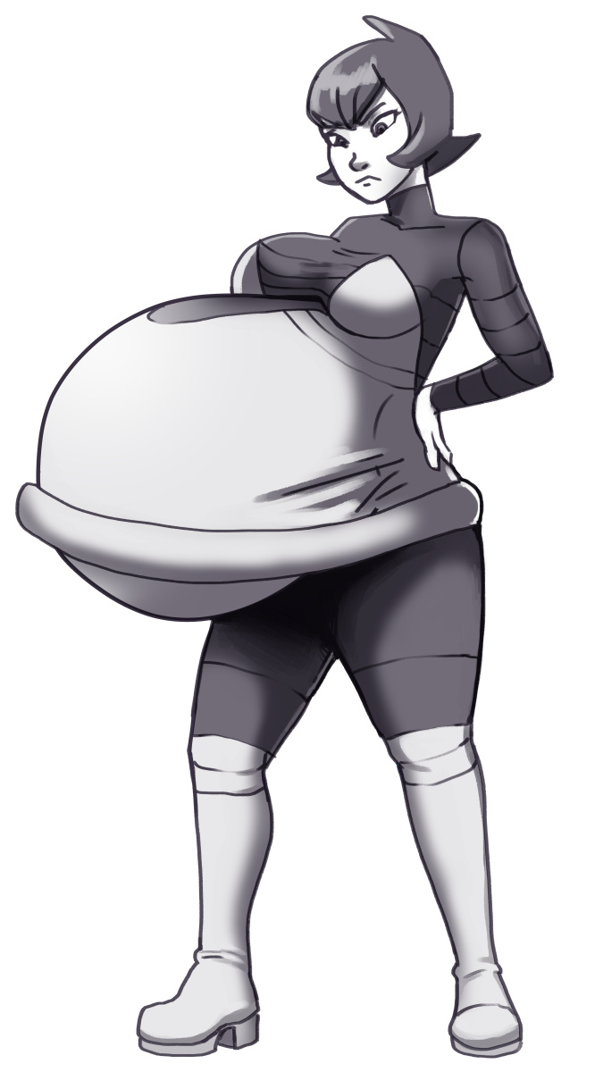 1girls belly big_belly big_breasts breasts female hyper_belly large_belly mars_(pokemon) olympic-dames pokemon pokemon_dppt pregnant solo_female