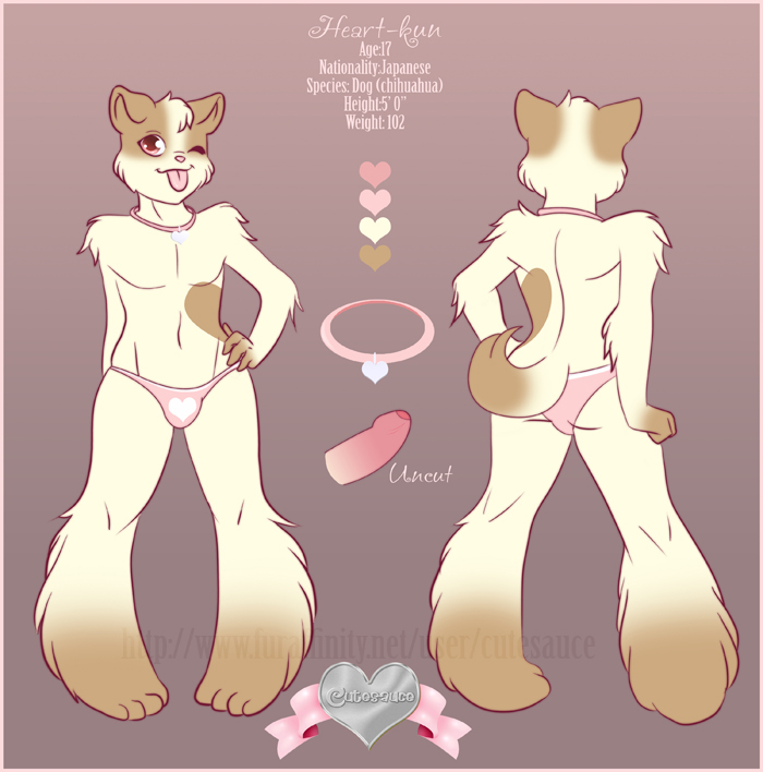 1boy anthro ass bulge canine collar color crossdressing cutesauce disembodied_penis dog femboy fur furry half_nude heart-kun lavenderpandy looking_at_viewer male male_only model_sheet panties penis solo standing tail thighs tongue uncut underwear wide_hips