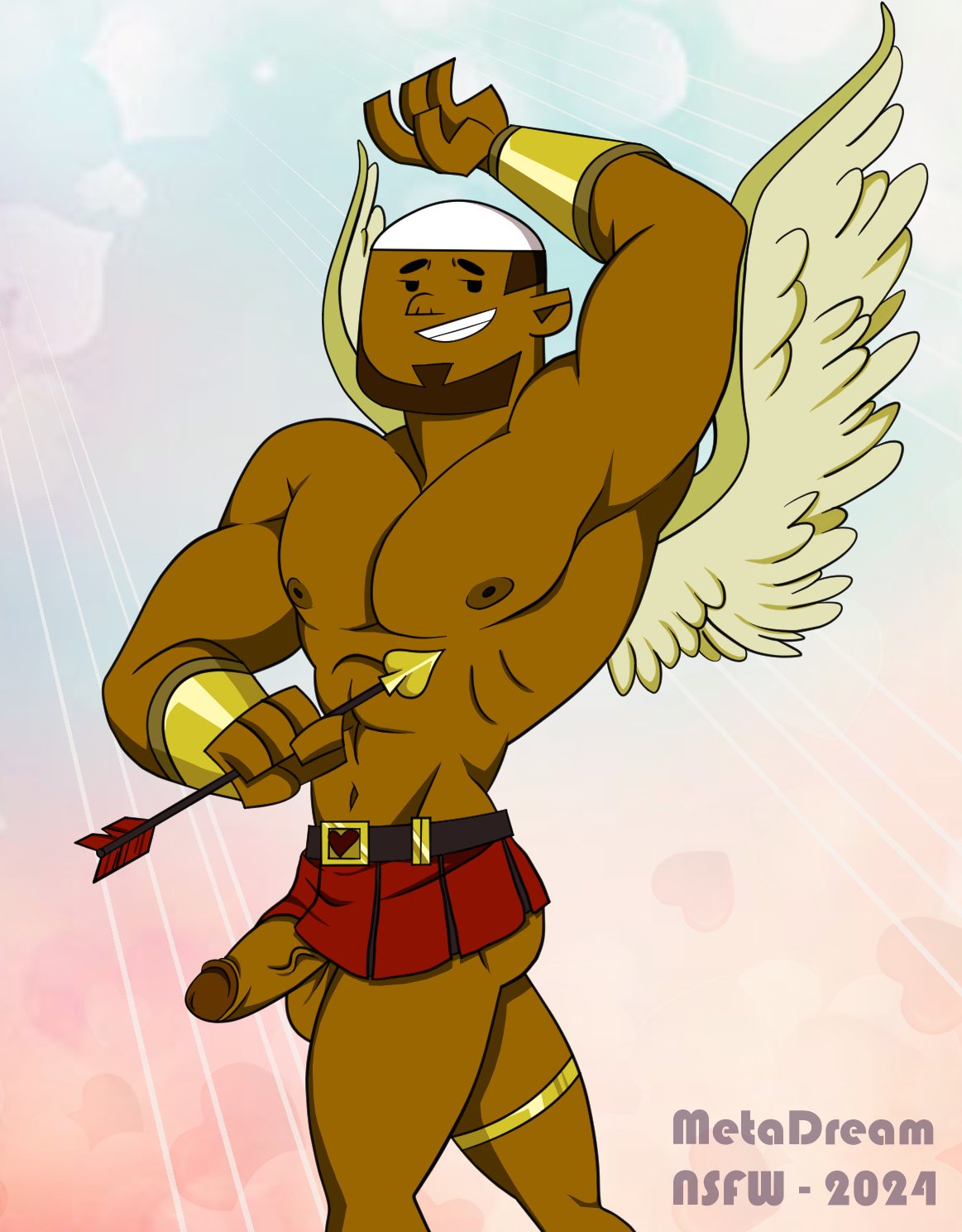 2024 abs armpits arms_up balls beanie beard biceps bracelet cupid dark-skinned_male dark_skin dj_(tdi) glans goatee loincloth male male_focus male_only metadream muscular muscular_male navel nude nude_male nudity pecs penis penis_out pinup pinup_pose pose posing standing tagme testicles topless total_drama_island valentine's_day veiny_penis wings