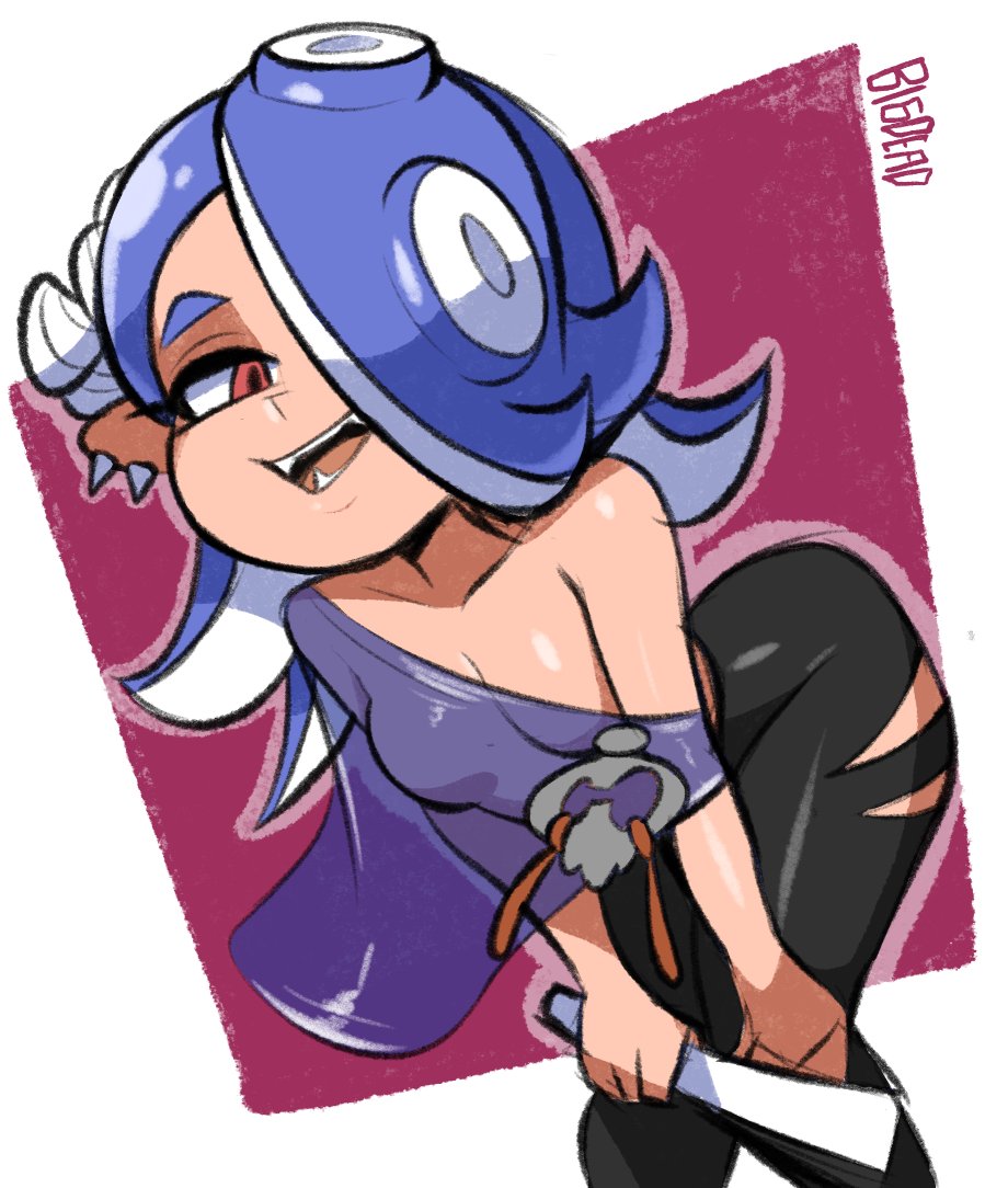 bigdeadalive fully_clothed octoling octoling_girl shiver shiver_(splatoon) splatoon splatoon_(series) splatoon_3 tagme tentacle_hair translucent translucent_clothing transparent_clothing