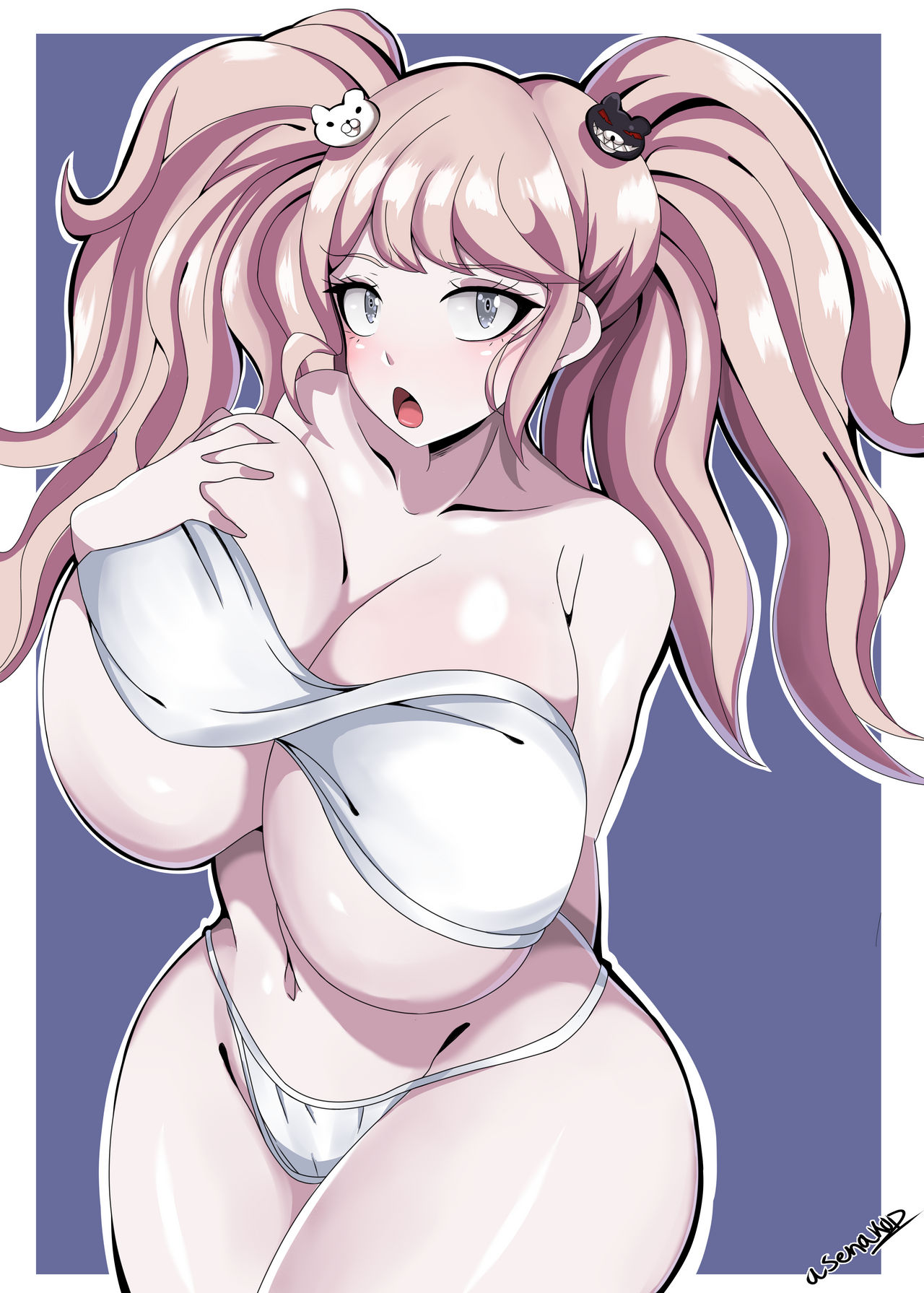 1girls, alternate breast size, big breasts, bikini, bikini bottom, bikini top, breasts, cleavage, danganronpa, danganronpa 1, danganronpa: trigger happy havoc, female, female only, huge breasts, junko enoshima, large breasts, senak012, smooth skin, thick thighs, thighs
