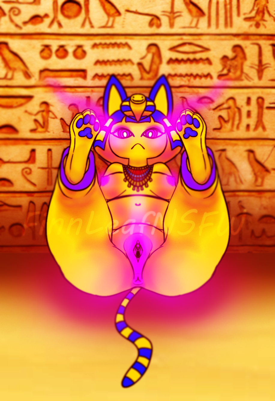 animal_crossing ankha ankha_(animal_crossing) ankha_ride_(minus8) anthro clothing egyptian egyptian_cat egyptian_clothing egyptian_headdress egyptian_mythology feet female finnleafnsfw foot_fetish foot_focus hi_res hypnosis hypnotizing_viewer magic middle_eastern_mythology mind_control mythology nintendo pawpads paws solo video_games