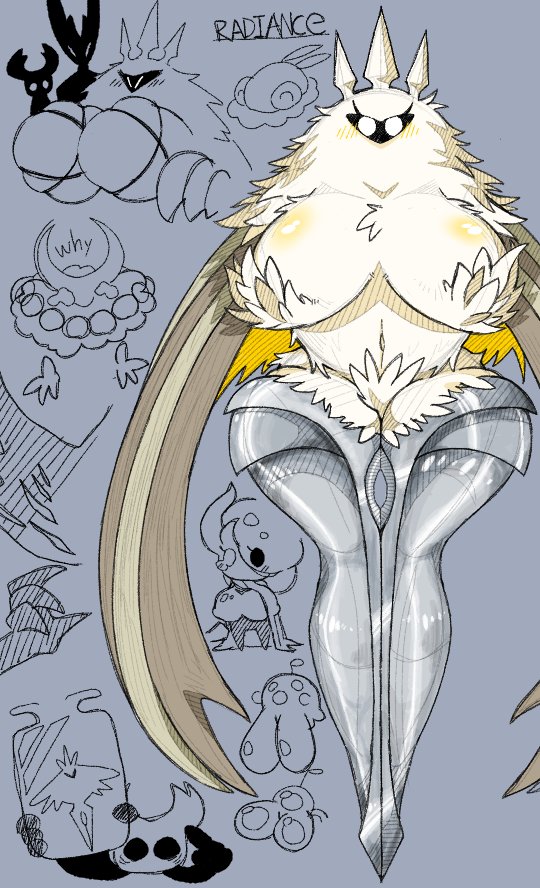 1girls arthropod big_breasts blush breasts broken_vessel female female_only hollow_knight hollow_knight_(character) huge_breasts insects markoth moth navel osakana2gou protagonist_(hollow_knight) radiance_(hollow_knight) seer_(hollow_knight) shade_lord solo the_infection_(hollow_knight) thick_thighs wide_hips