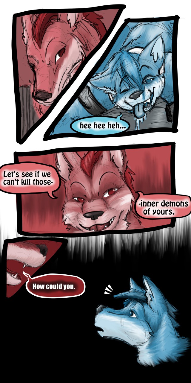 1:2 2016 9:18 anthro biped canid cobalt_(tatsuchan18) comic dialogue duo english_text fenrir_(tatsuchan18) fur hair hi_res male mammal open_mouth speech_bubble tatsuchan18 text