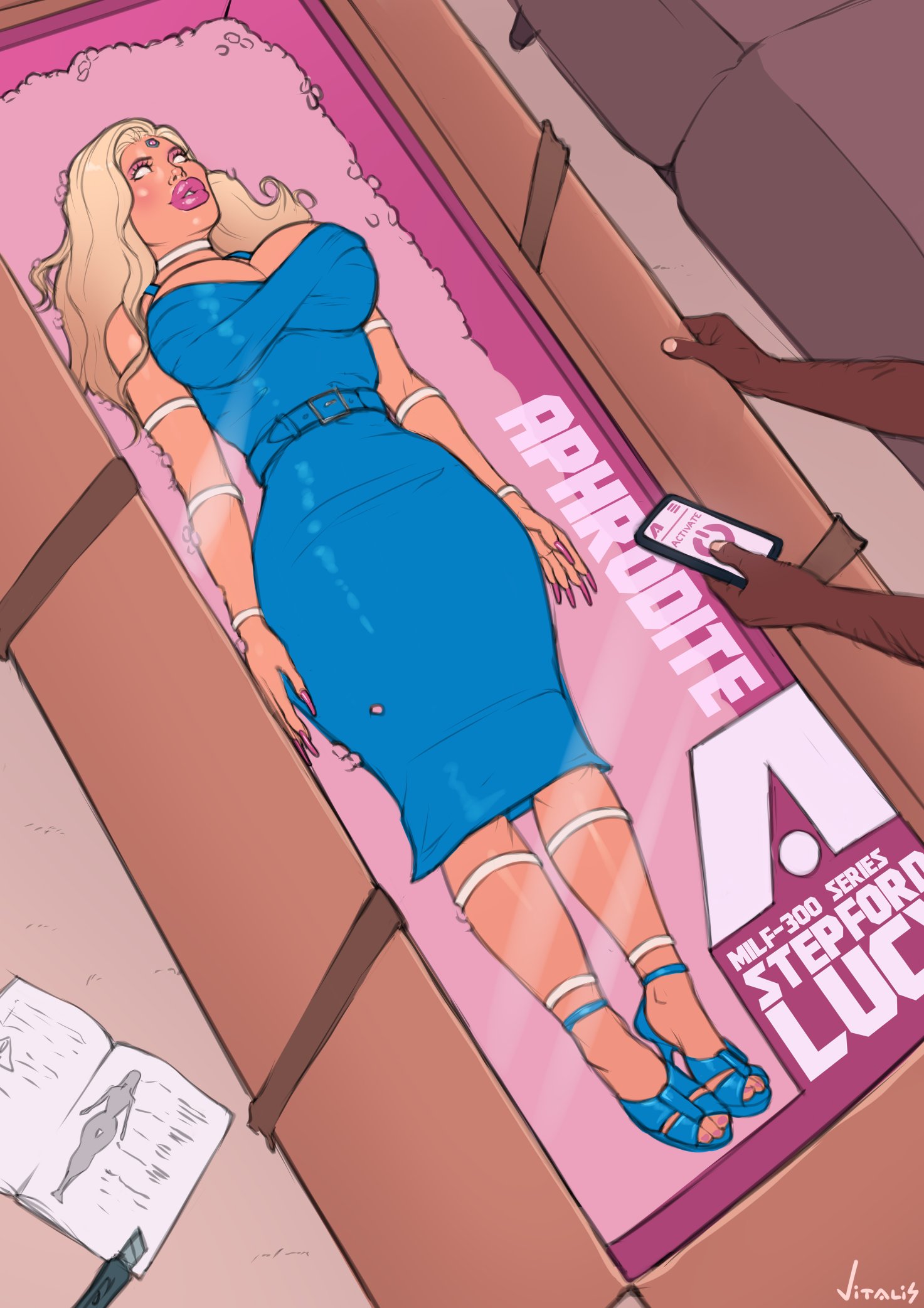 1girls, android, aphrodite (vitalis), big ass, big breasts, big lips, big thighs, bimbo, bimbo lips, bondage, bound, breasts, curvaceous, curvy, curvy figure, digital media (artwork), female, femsub, gynoid, hips, hourglass figure, huge ass, huge breasts, huge thighs, large ass, large breasts, large thighs, legs, light skin, light-skinned female, long fingernails, long nails, mature, mature female, nail polish, painted fingernails, painted nails, robot, robot girl, robot humanoid, slim waist, thick, thick hips, thick legs, thick lips, thick thighs, thighs, vitalis, voluptuous, waist, wide hips, wide thighs