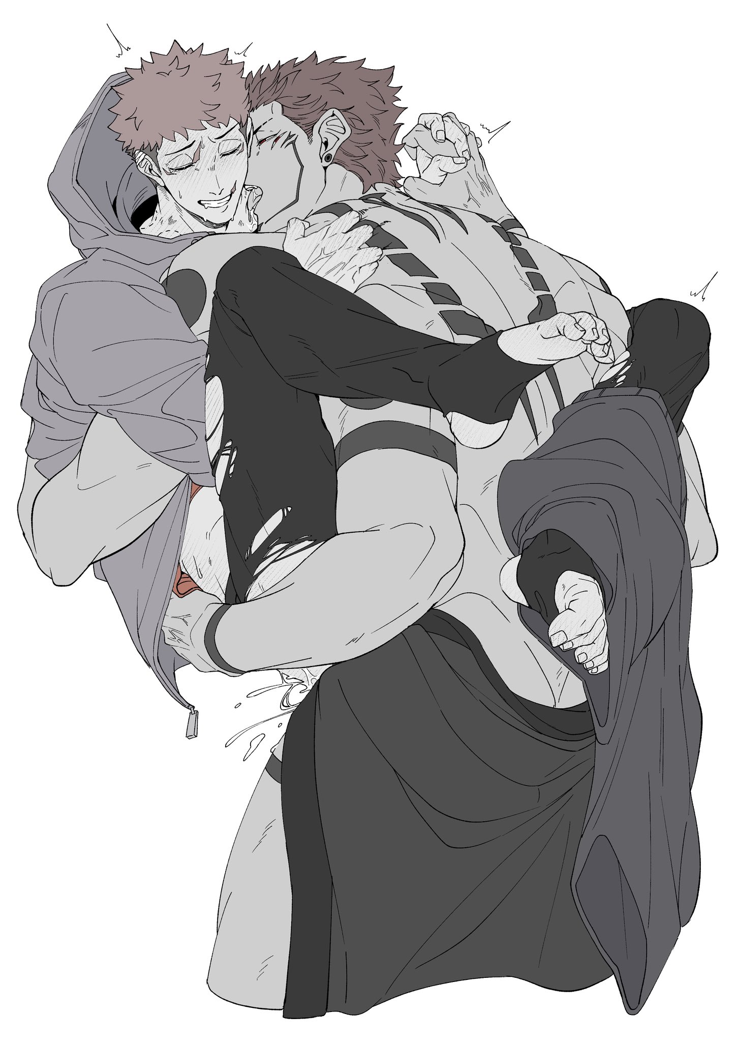 1p9mt0mbov53002, 2boys, bara, gay, incest, itadori yuuji, jujutsu kaisen, male, male focus, male only, muscular, muscular male, ryoumen sukuna (jujutsu kaisen), sex, uncle and nephew, yaoi