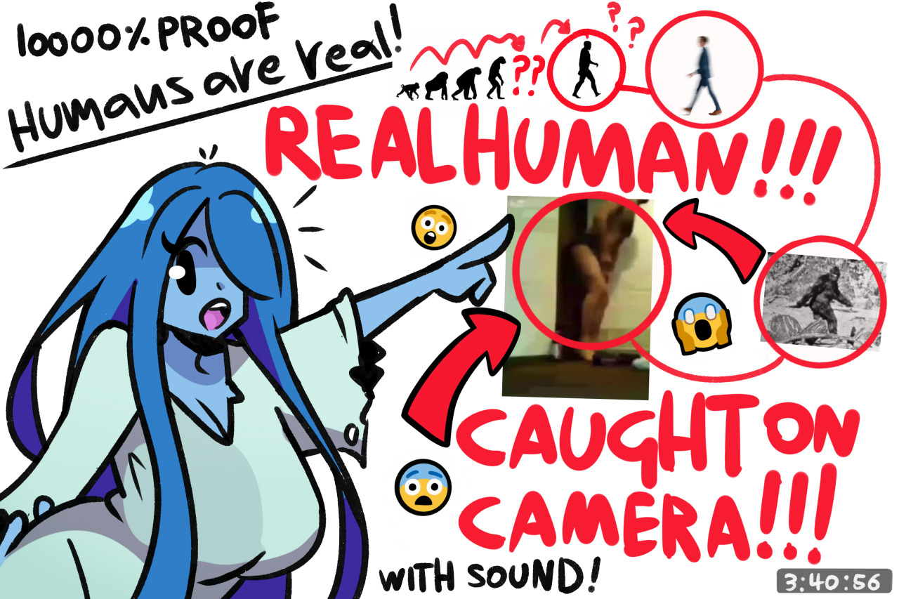 1girls, 2025, arrow (symbol), big breasts, blue hair, blue skin, breasts, conspiracy theory, emoji, female, ghost, ghost girl, kingassripper, mob face, murgoten, pointing, simple background, simple eyes, tattered clothing, white background, youtube thumbnail