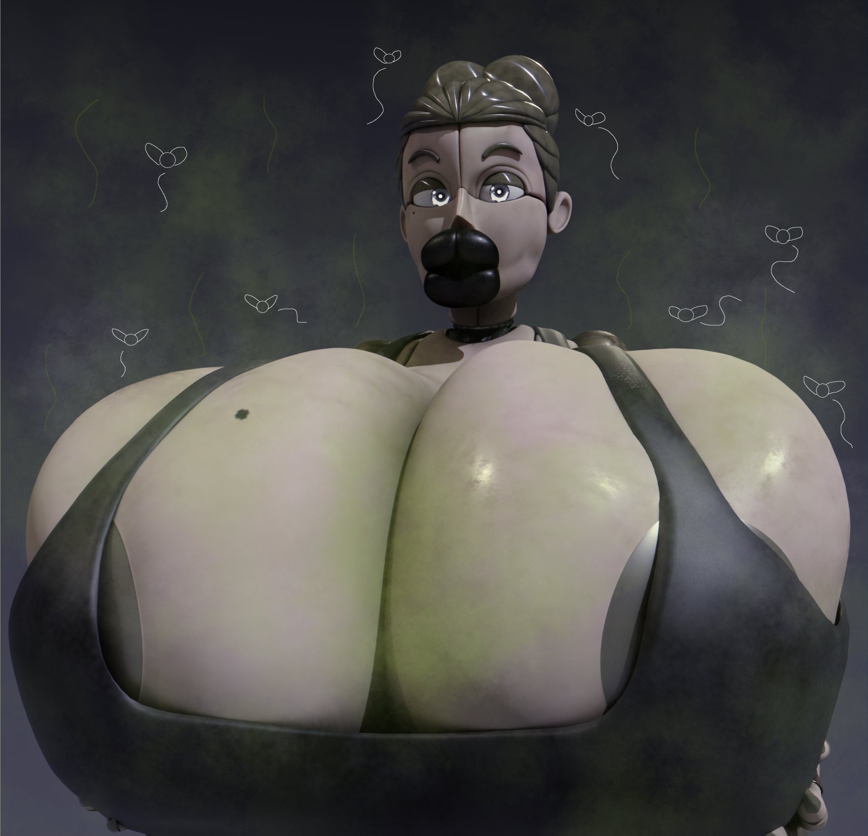 1girls, 3d, 3d (artwork), ballora, ballora (cosmic trance), ballora (fnafsl), bimbo lips, breasts, cringe boi nsfw (artist), female, five nights at freddy's, five nights at freddy's: sister location, fly (animal), humanoid, large breasts, neet, neetlora, smelly, solo, solo female, tagme
