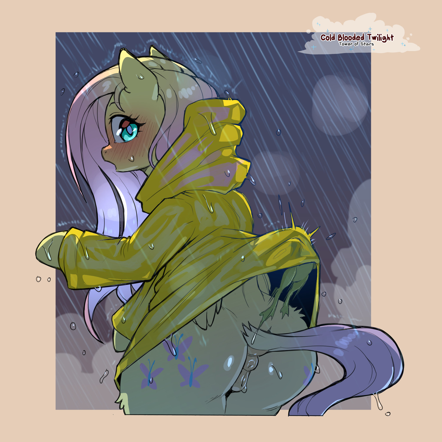1girls, anus, ass, bottomless, cold blooded twilight, cold-blooded-twilight, female, fluttershy (mlp), my little pony, pussy, tagme