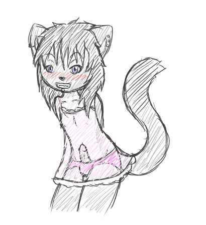 1boy anthro blue_eyes blush crossdressing cute erection feline femboy furry looking_at_viewer male male_only negligee nipples panties penis piercing sasha short_hair sketch skimpy solo solo_male standing tail thighs trix_the_cat underwear wide_hips