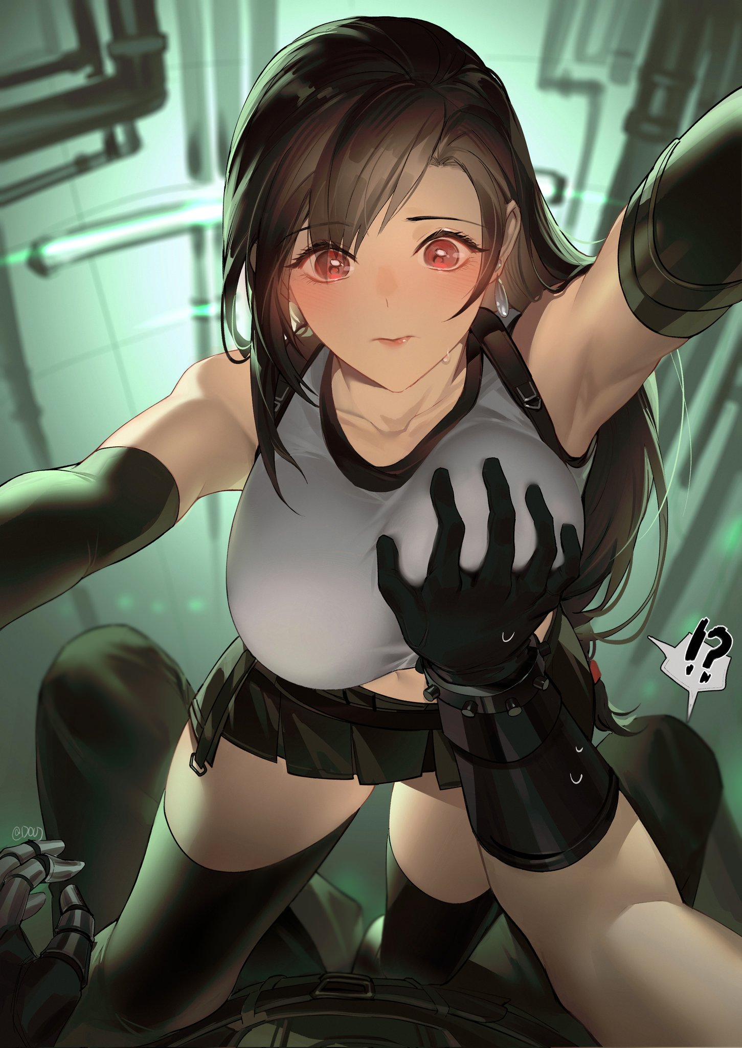 big breasts, breast grab, breasts, busty, cloud strife, clouds, cute, duoj ji, enjoying, excited, female, final fantasy, final fantasy vii, final fantasy vii remake, pov, sensual, square enix, tifa lockhart