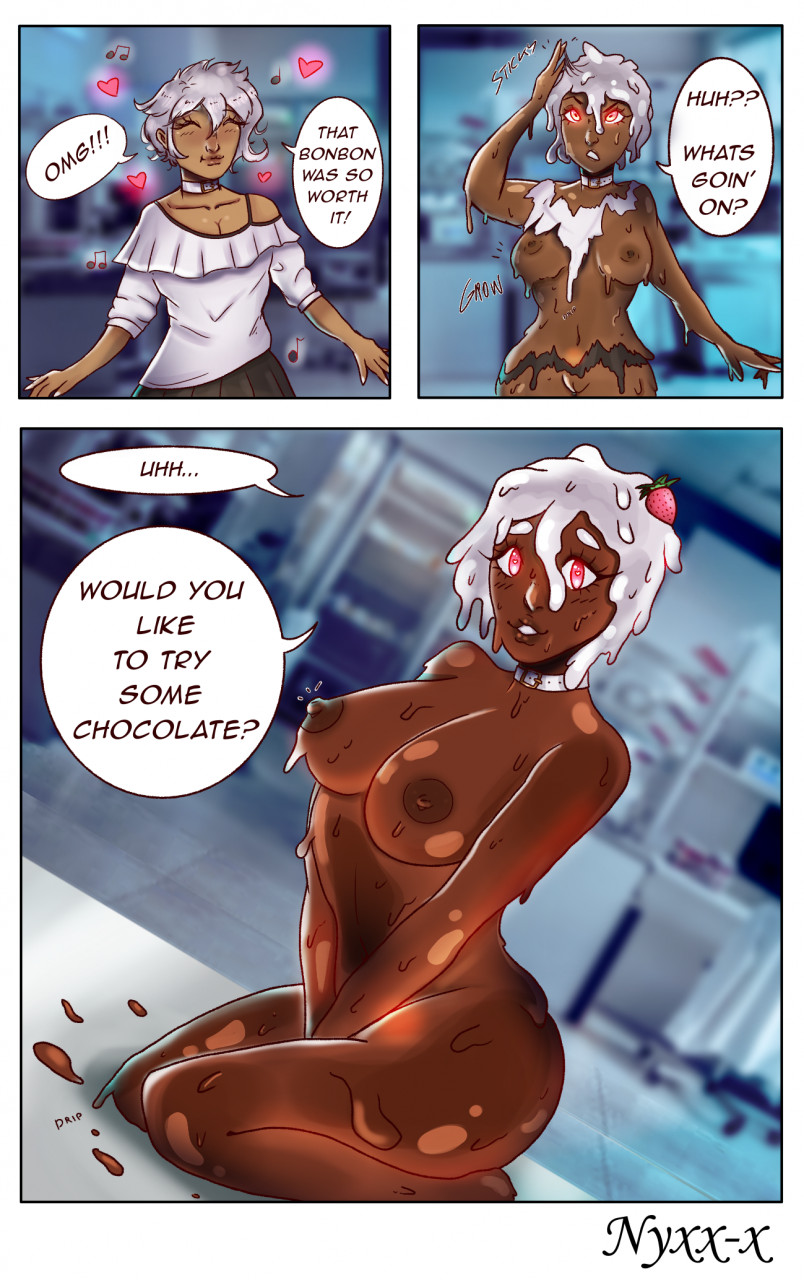 bimbo bimbofication body_modification candy_girl candy_transformation dark-skinned_female dollification female huge_ass huge_breasts nipples nyxx-x story_at_source thick_thighs transformation wide_hips