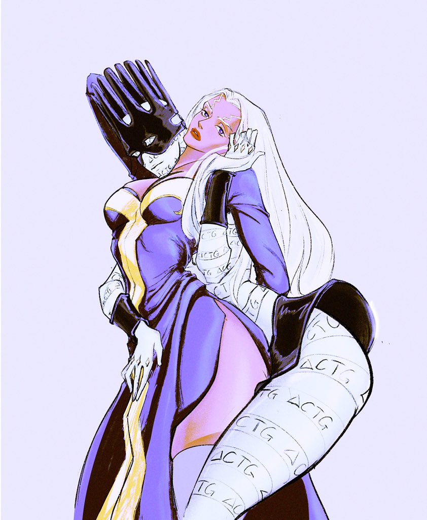 2girls breasts dark-skinned_female dark_skin enrico_pucci executioner_outfit female female_only human humanoid jojo's_bizarre_adventure nun rule_63 shounen_jump sssssss20350078 stand_(jjba) stone_ocean white_hair whitesnake yuri