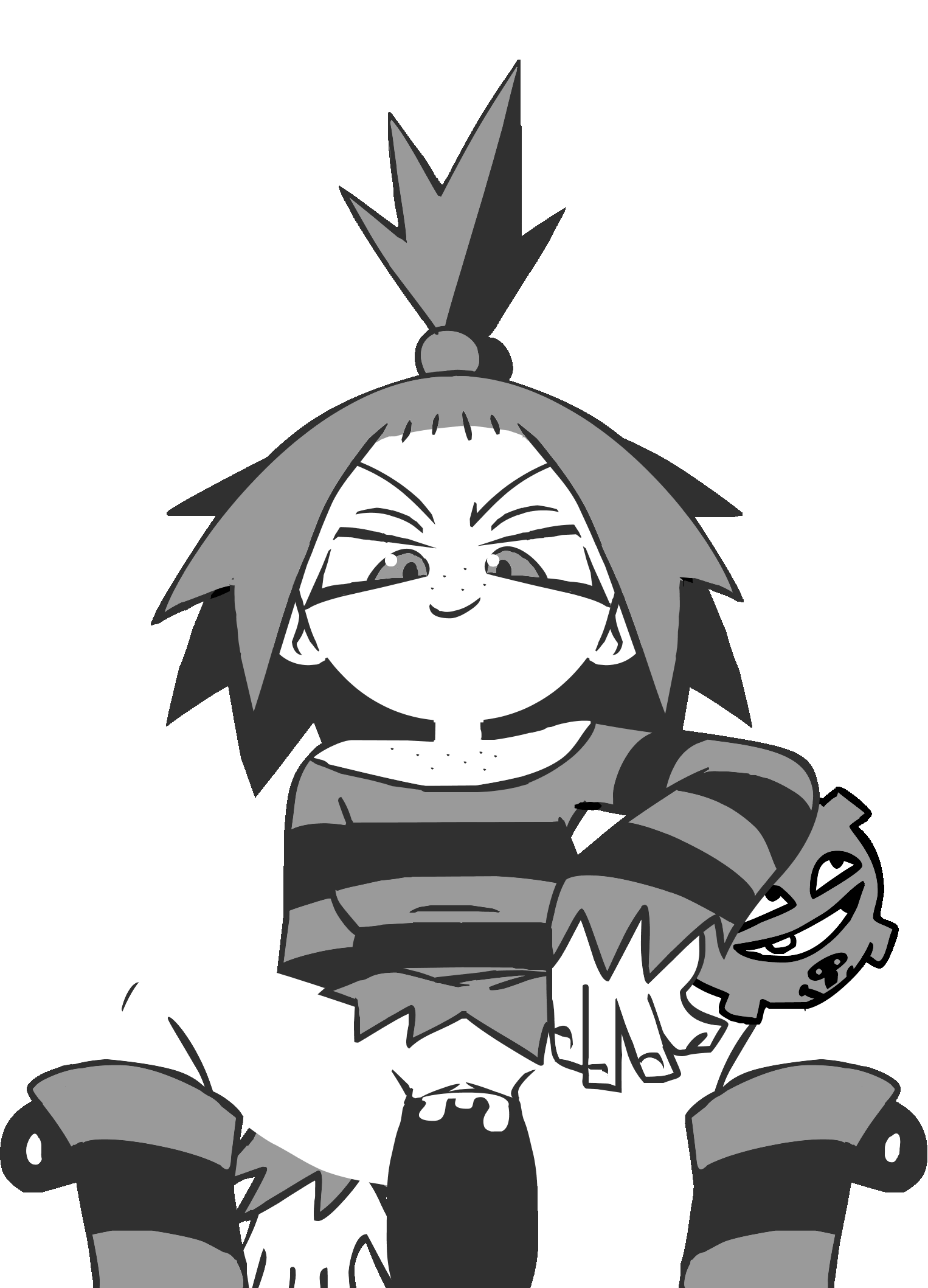 1girls, animated, female, monochrome, pokemon, pokemon (species), roxie (pokemon), tagme, unknown character, w.t.dinner