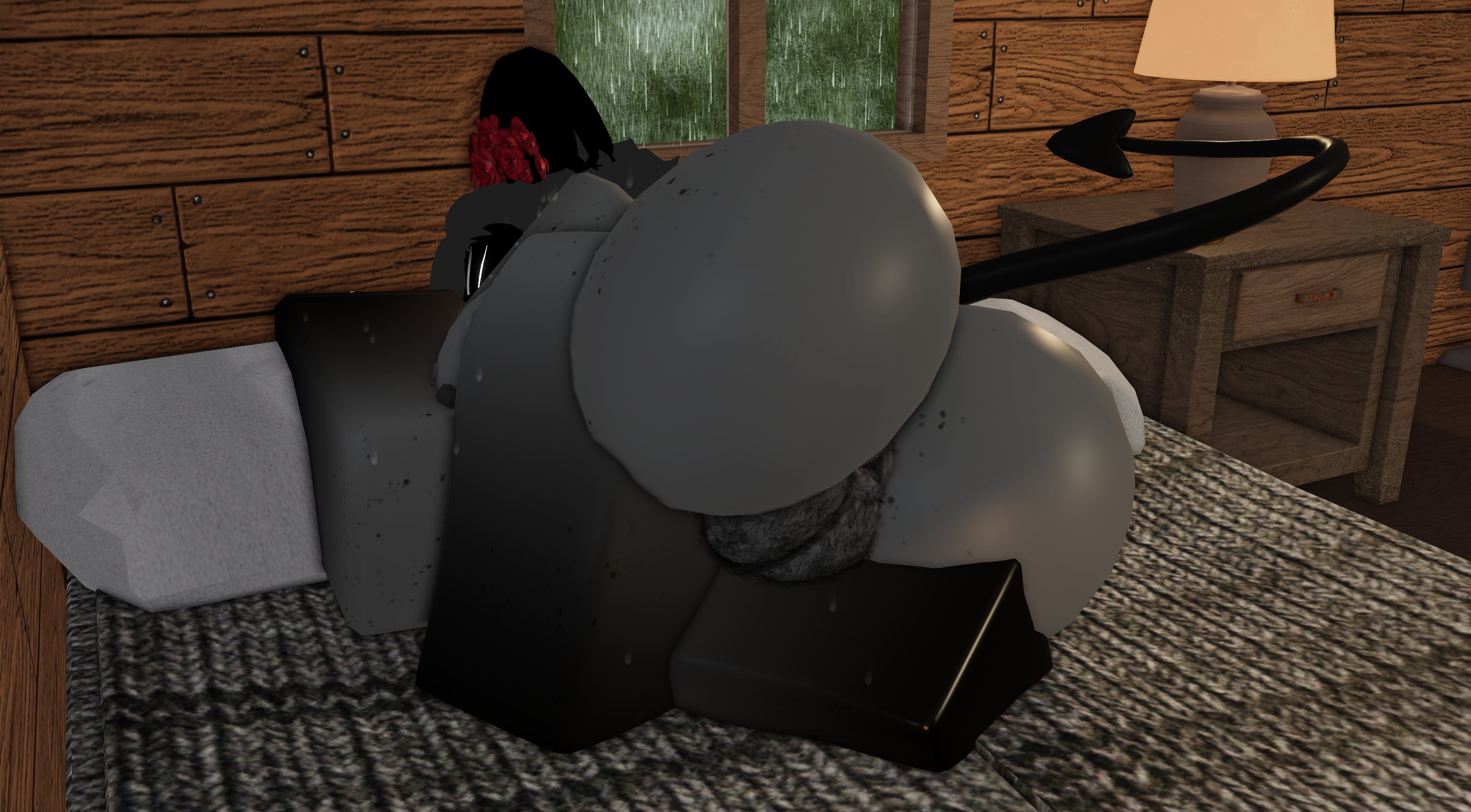 1girls, 3d, ass, ass focus, big ass, demon, demon girl, eldie (lampshaderr34), female, female only, hairy pussy, lampshaderr34, puffy pussy, pussy, roblox, robloxian, sleeping, tagme, vagina