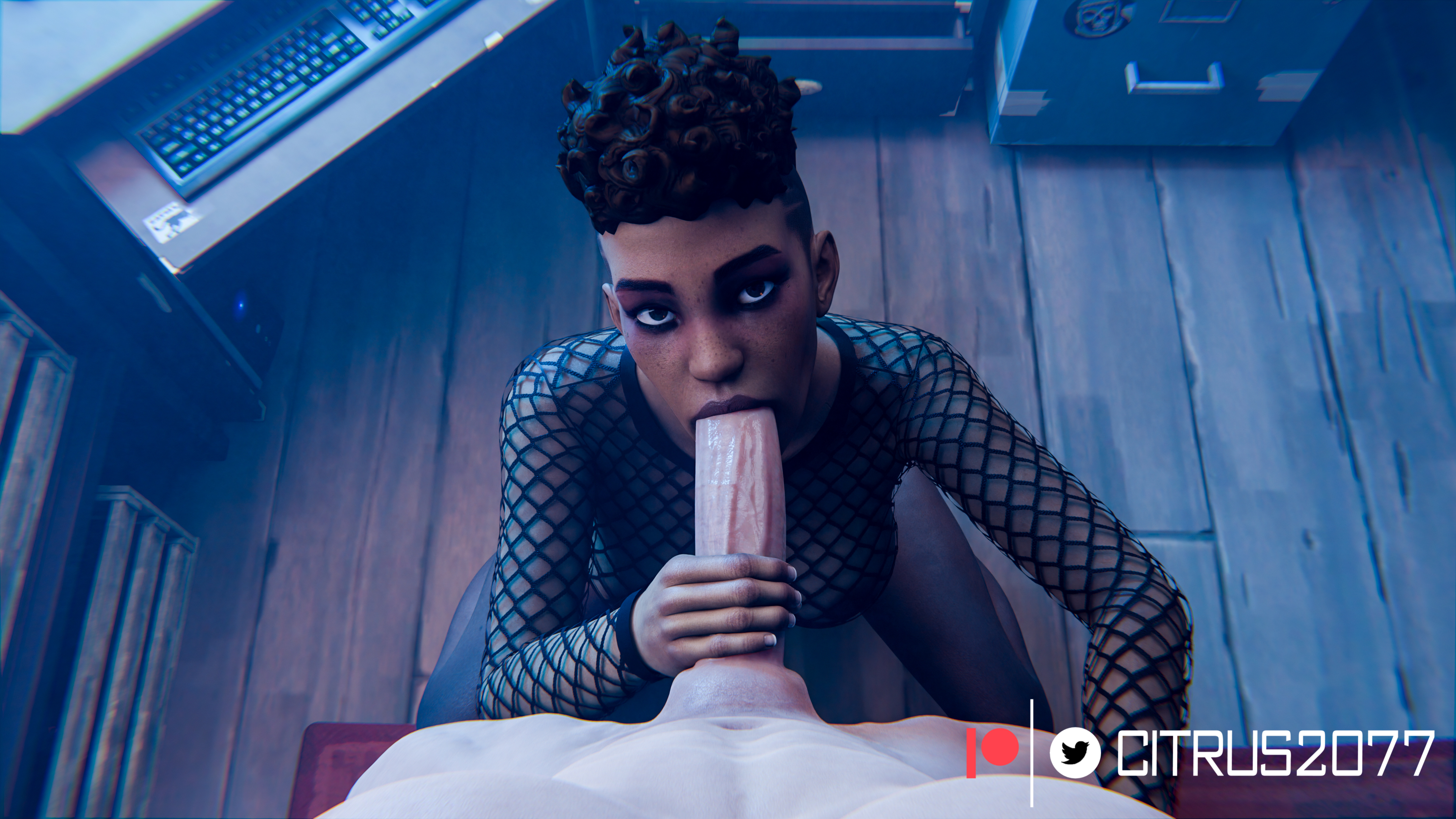 1boy, 1girls, 3d, 3d (artwork), apex legends, athletic, athletic female, bangalore, big penis, blender, blowjob, citrus2077, curly hair, dark skin, dark-skinned female, fellatio, female, fishnet shirt, huge cock, human, interracial, large penis, light skin, light-skinned male, long penis, male, male/female, oral, oral sex, pale skin, pale-skinned male, penis, pov, sucking, sucking penis, veiny penis