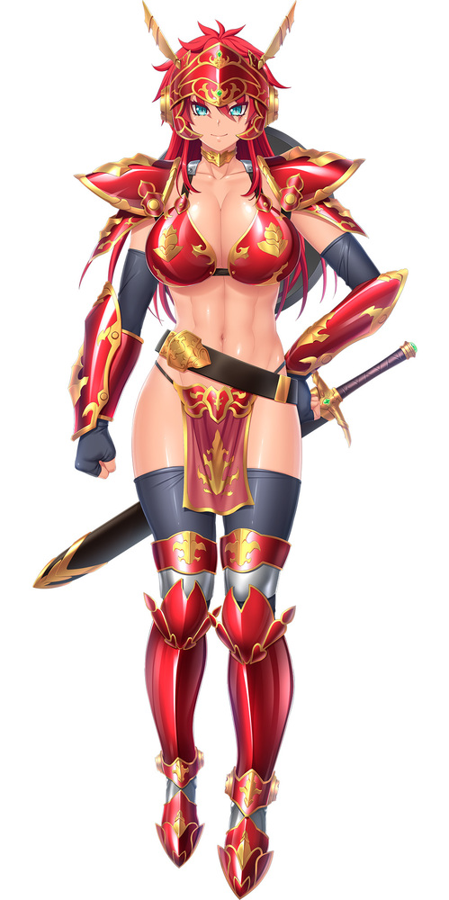 1girls athletic athletic_female big_ass big_breasts bikini_armor blue_eyes breasts busty cleavage digital_media_(artwork) fantasy female fit fit_female game_cg hips hourglass_figure huge_ass huracan_(artist) kyonyuu_onna_senshi_dogeza_saimin large_breasts legs lips long_hair official_art red_hair stella_fons thick thick_legs thick_thighs thighs toned top_heavy upper_body voluptuous wide_hips