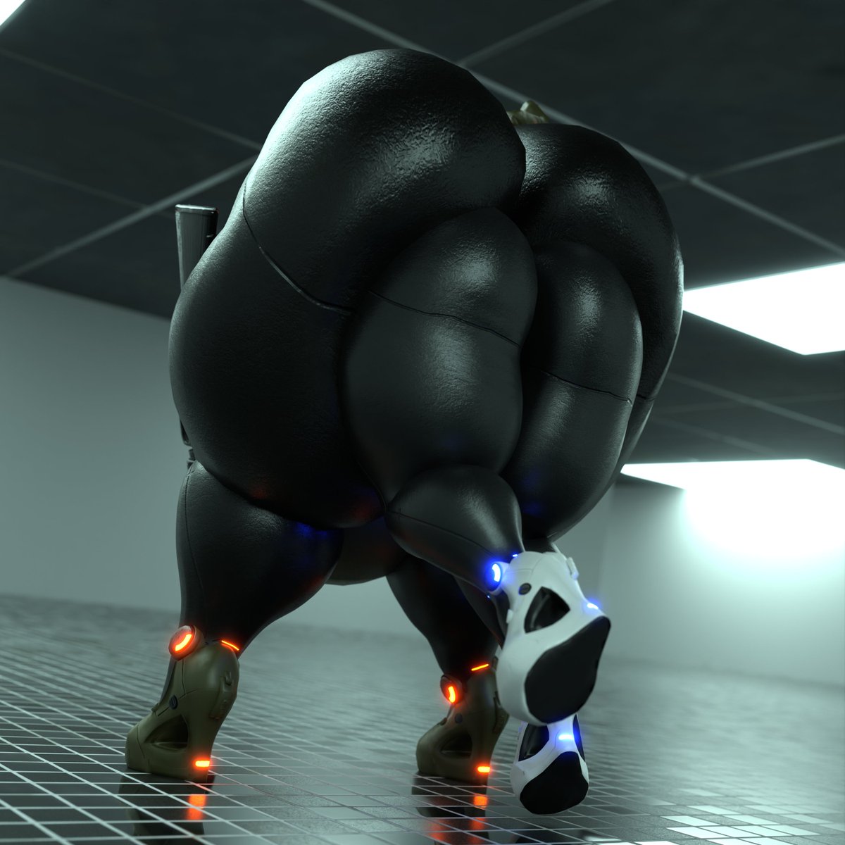 3d, anal vore, ass, ass bigger than head, assaultron, bethesda softworks, big ass, bubble ass, bubble butt, fallout, female, haydee, haydee (game), huge ass, larger female, overweight, qzk forte, smaller female, tagme, vore