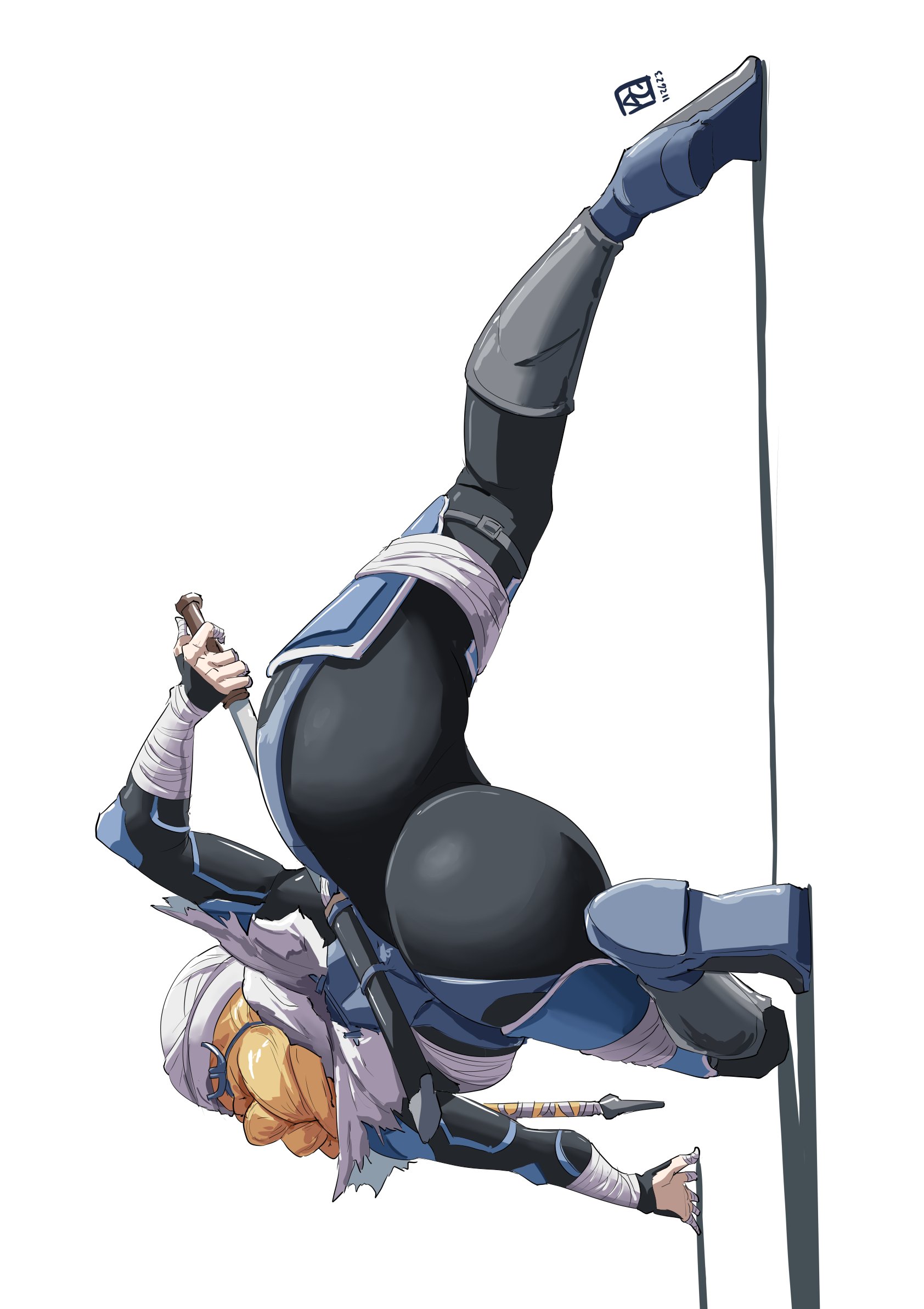 1girls, 2023, ass, ass crack, ass focus, ass up, automatic giraffe, bent over, big ass, blonde, blonde hair, blonde-haired female, bubble ass, bubble butt, butt crack, female, female only, ninja, ocarina of time, ponytail, sheik, sheikah, simple background, solo, sword, tagme, the legend of zelda, white background