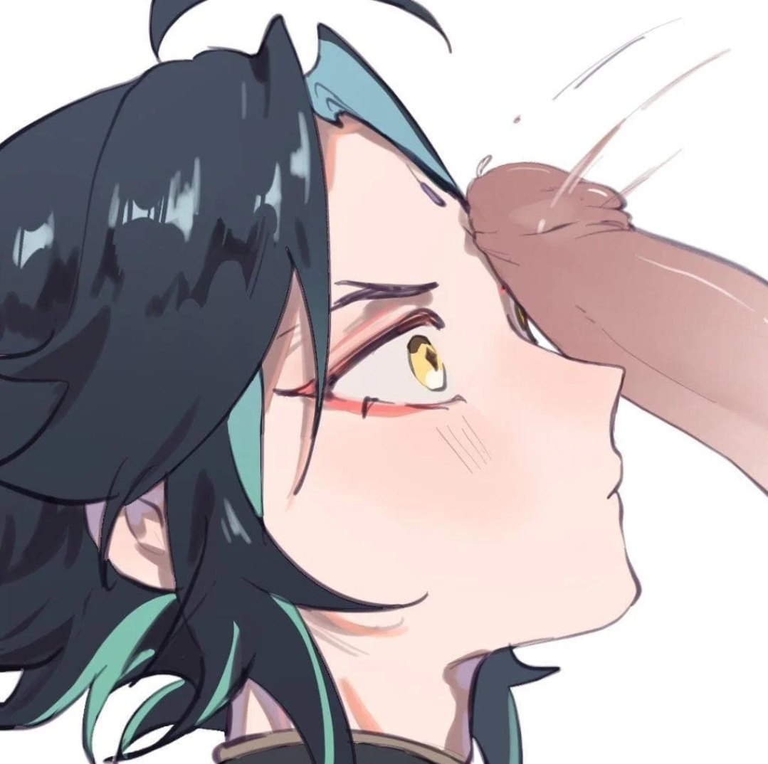 big penis, cock on face, dick on face, femboy, gay, genshin impact, huge cock, male, male only, penis, powu555, submissive, submissive male, white background, xiao (genshin impact)